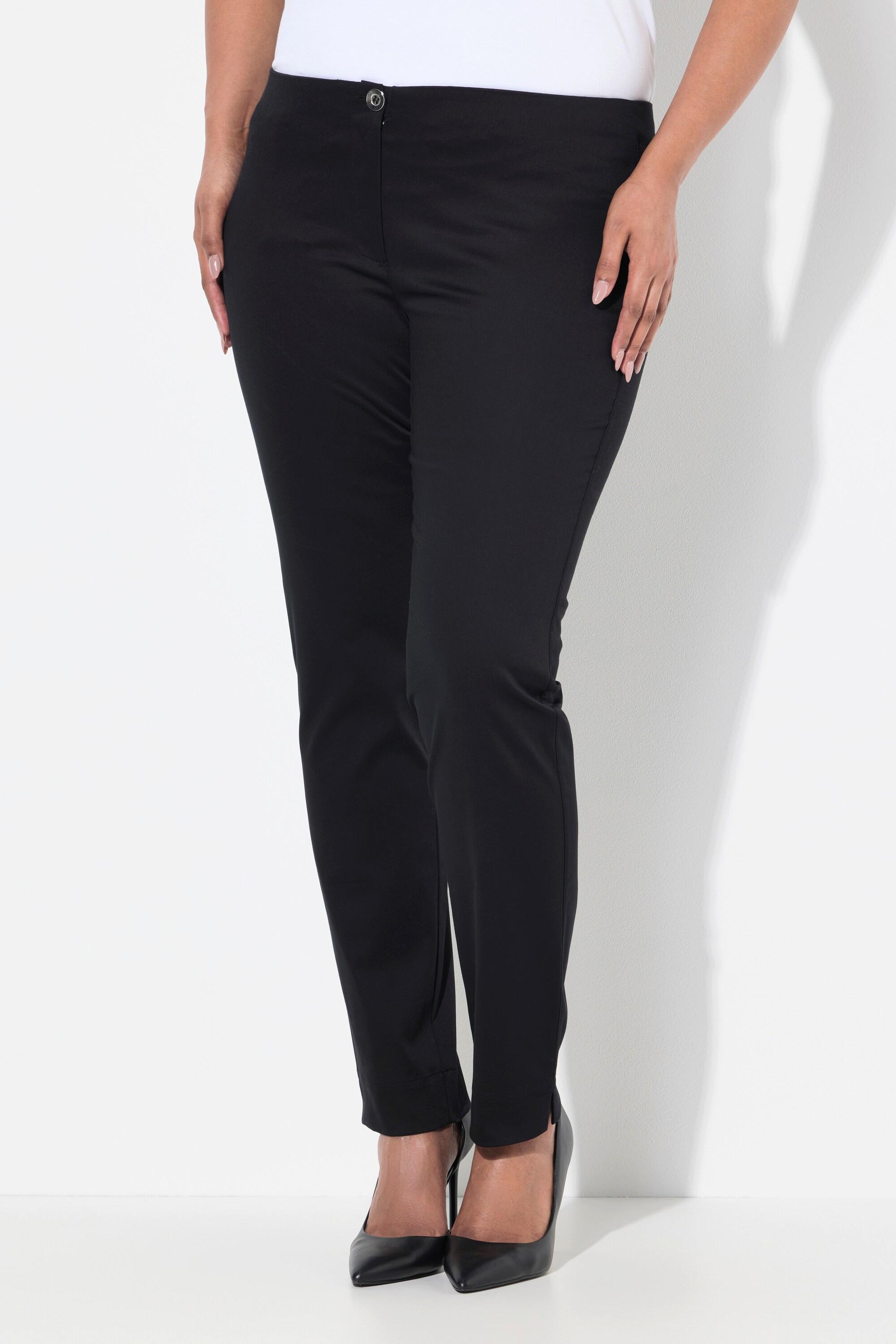 Ulla Popken Chino-Hose, Slim, Elastikbund, Saumschlitze
