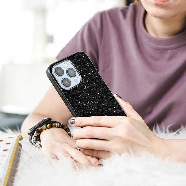Avizar Glitter Hülle iPhone 13 Pro Max Schwarz
