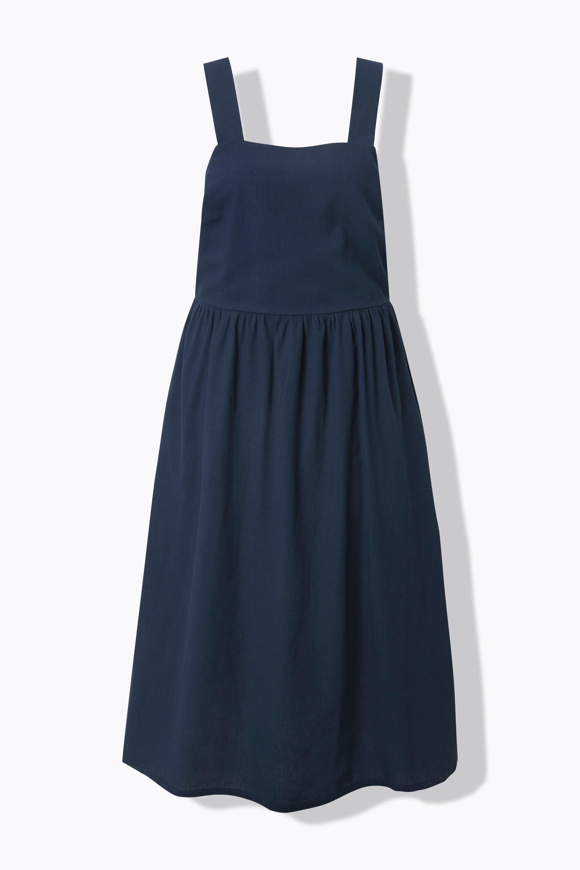 Ulla Popken Maxikleid Leinenanteil Ärmellos Taschen