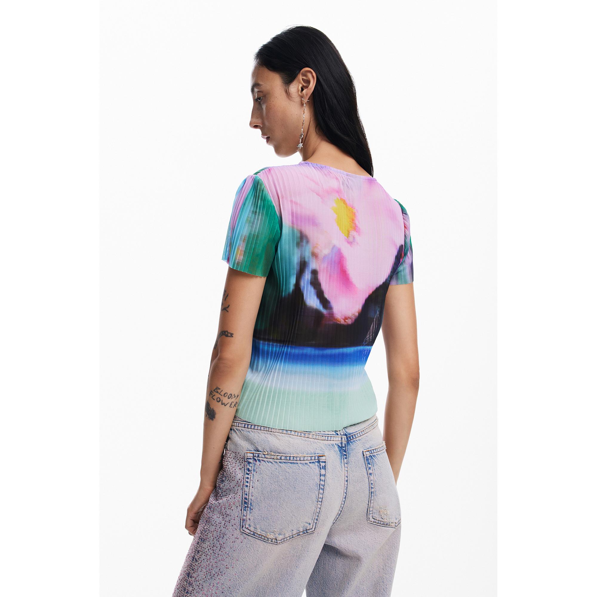 Desigual Foto Print Kurzarm T-Shirt