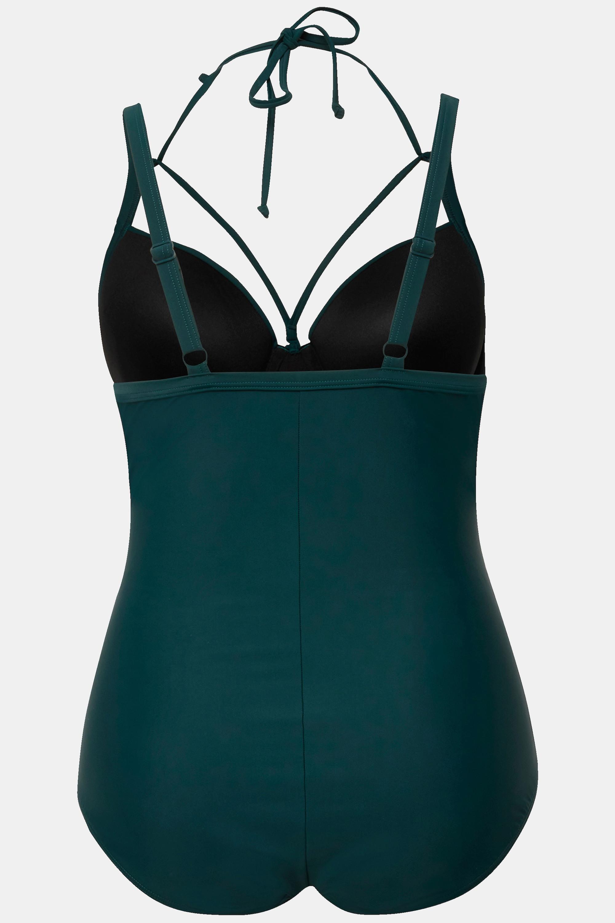 Ulla Popken Badeanzug, Neckholder, Softcups, Bügel, recycelt