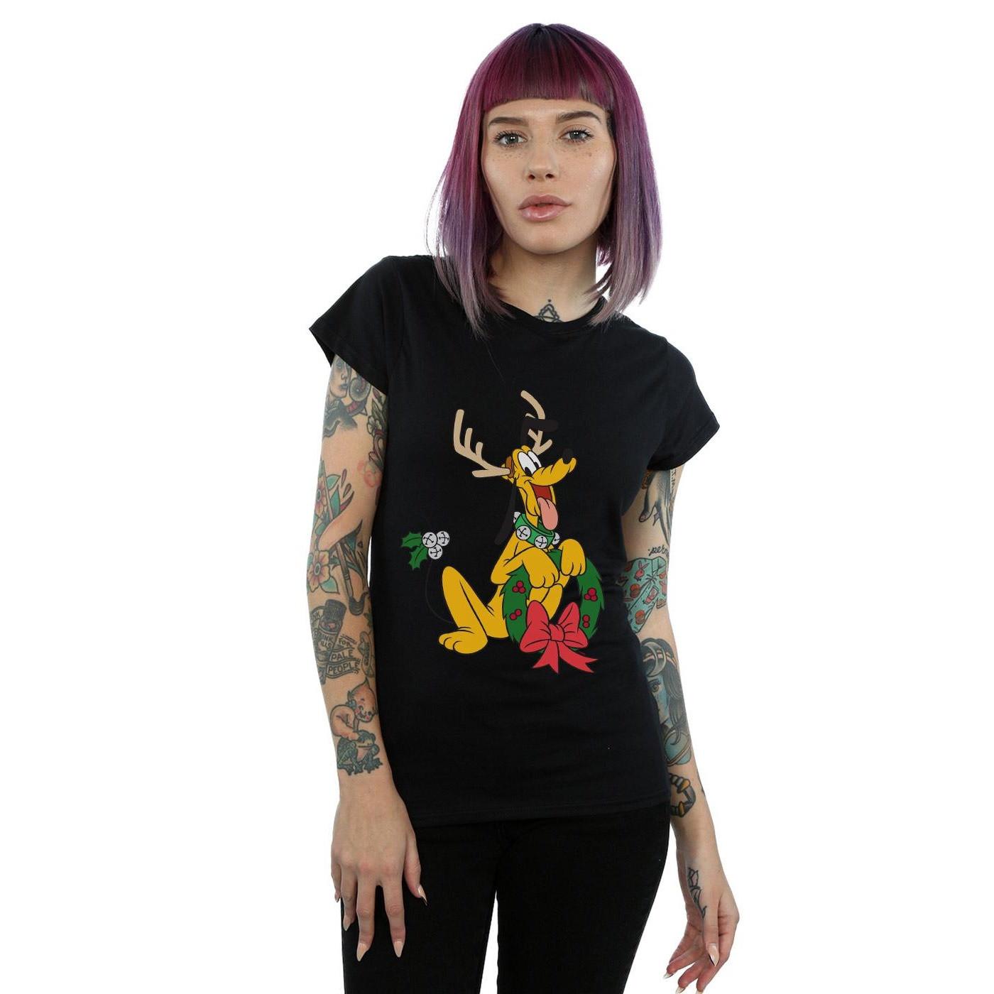 Disney Pluto Christmas Grafikdruck T-Shirt