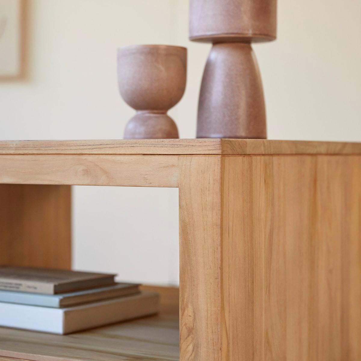 Tikamoon Quadratischer Couchtisch aus massivem Teakholz Anoa