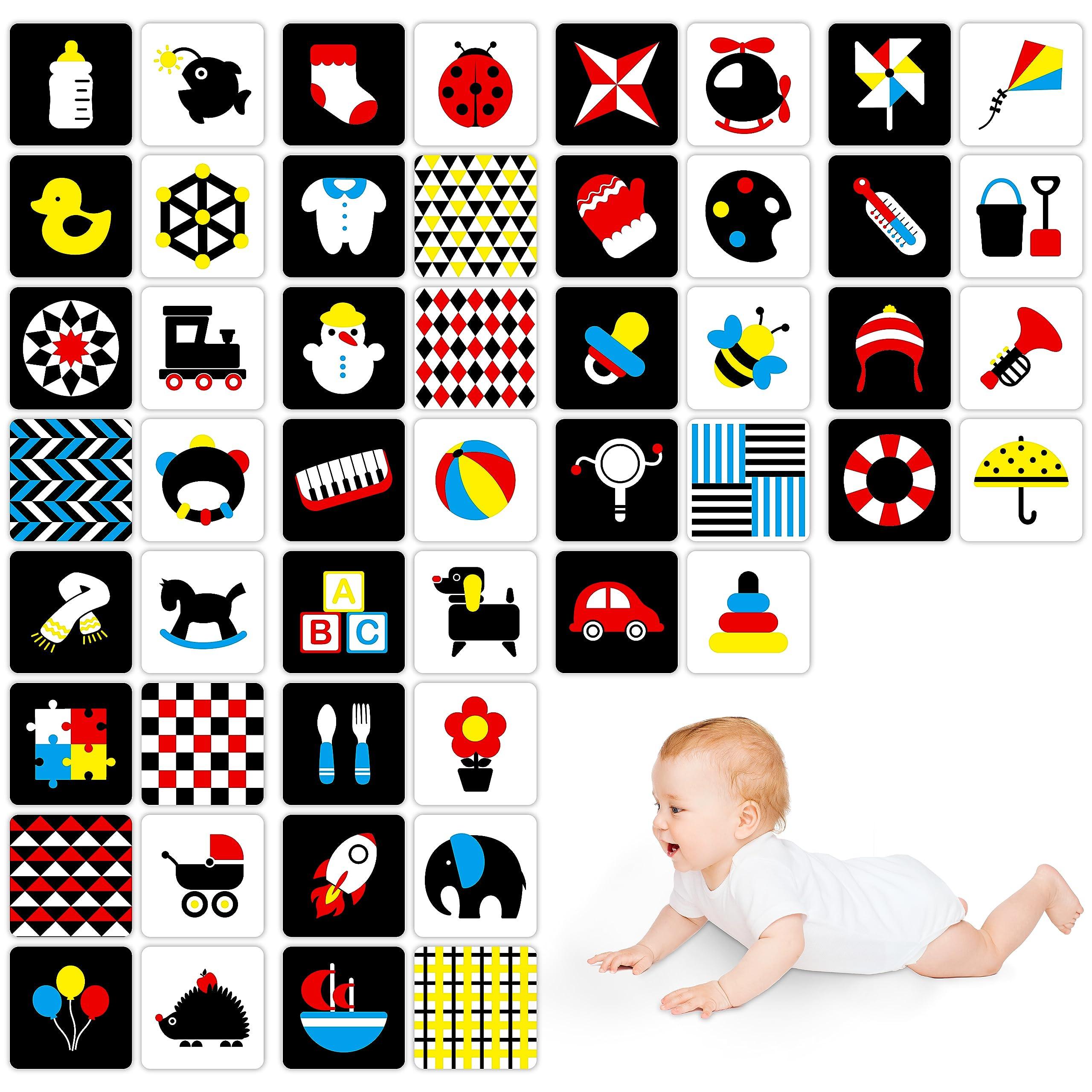 Activity-board 50 Seiten mit bunten Karten zur visuellen Stimulation von Babys, 25 Stück kontrastreiche, farbcodierte Karten