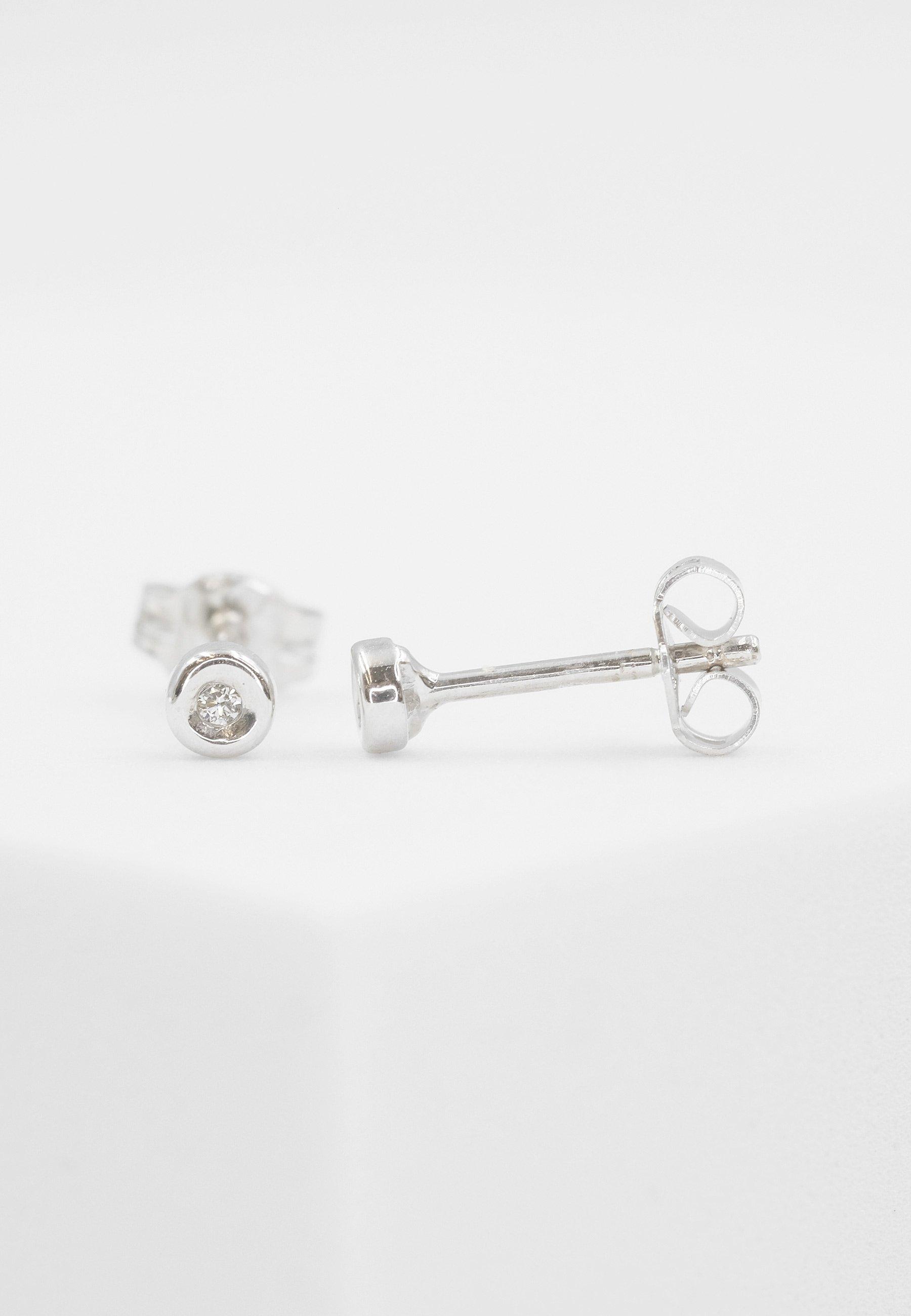 MUAU Schmuck Ohrstecker Weissgold 750 Diamant 0.02ct. 3mm