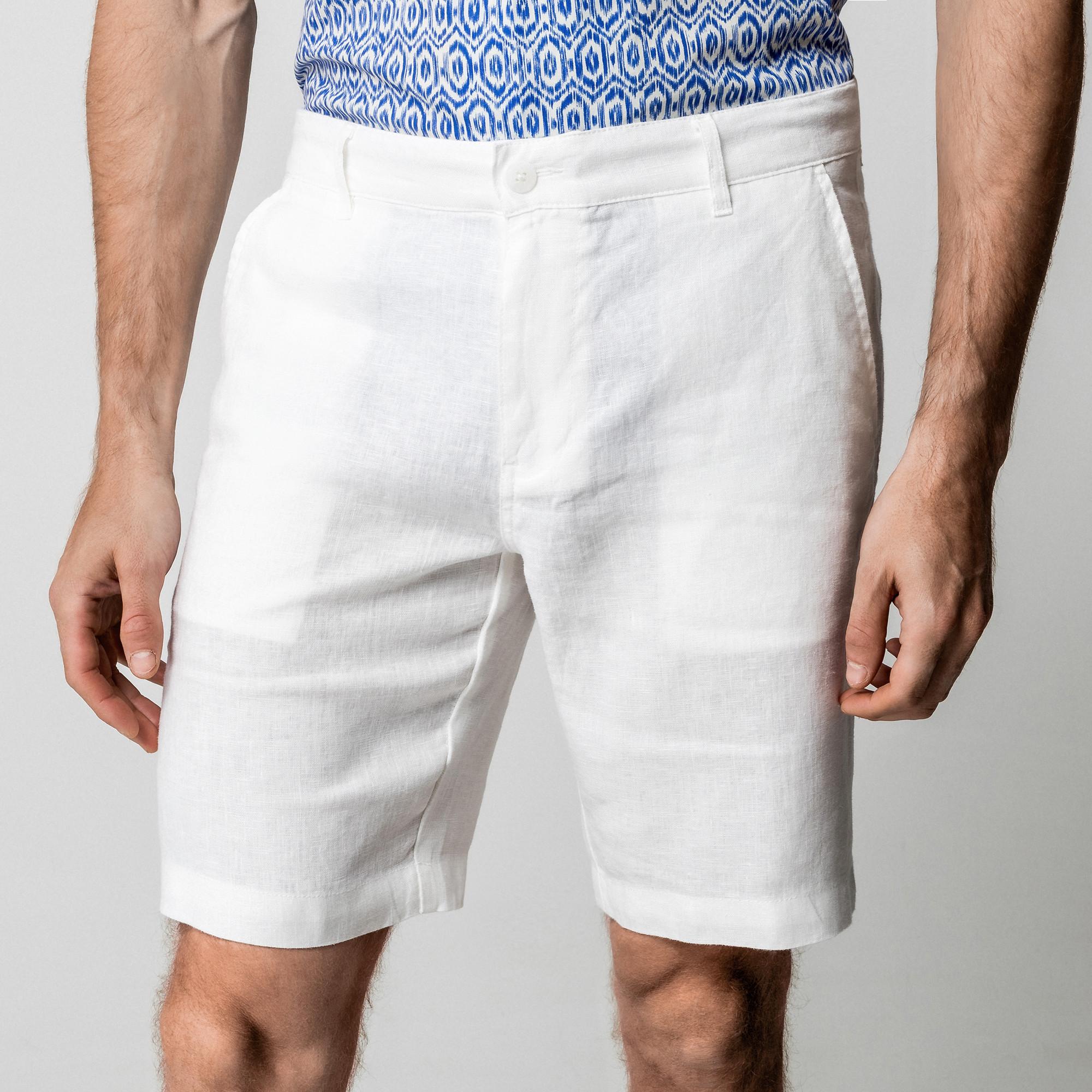 Manor Man Regular Fit Leinen Shorts