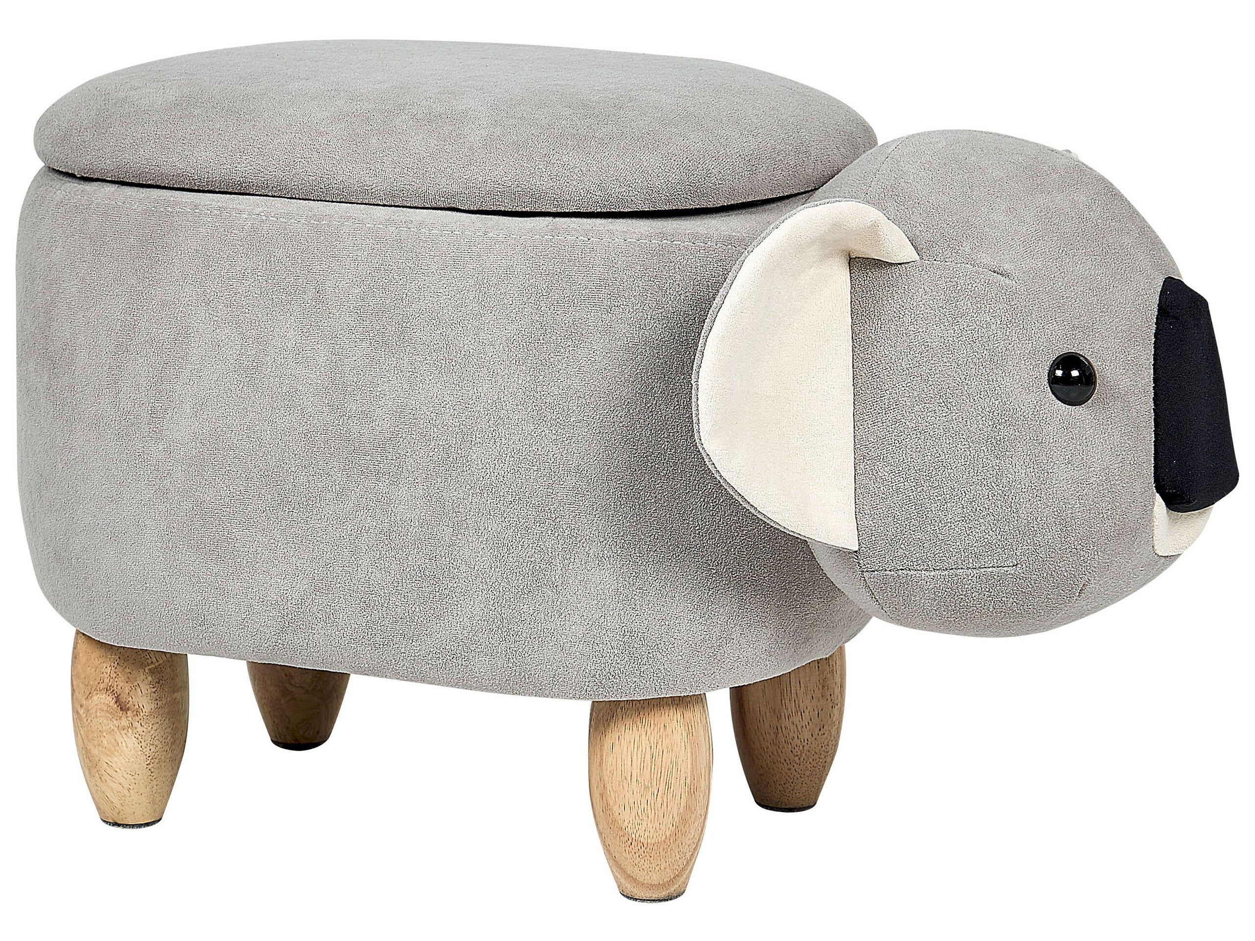Beliani Tierhocker mit Stauraum aus Samtstoff Modern COALA