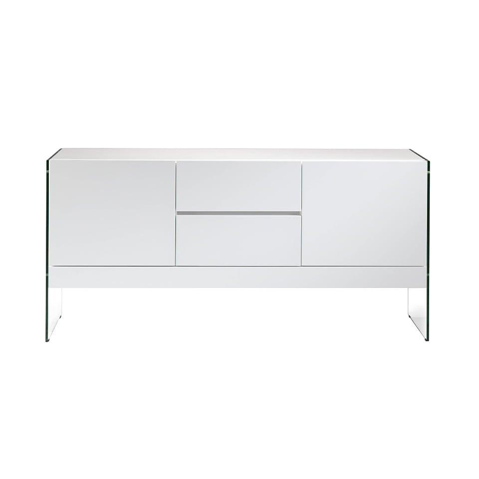ANGEL CERDA Weißes Sideboard mit Glasseiten