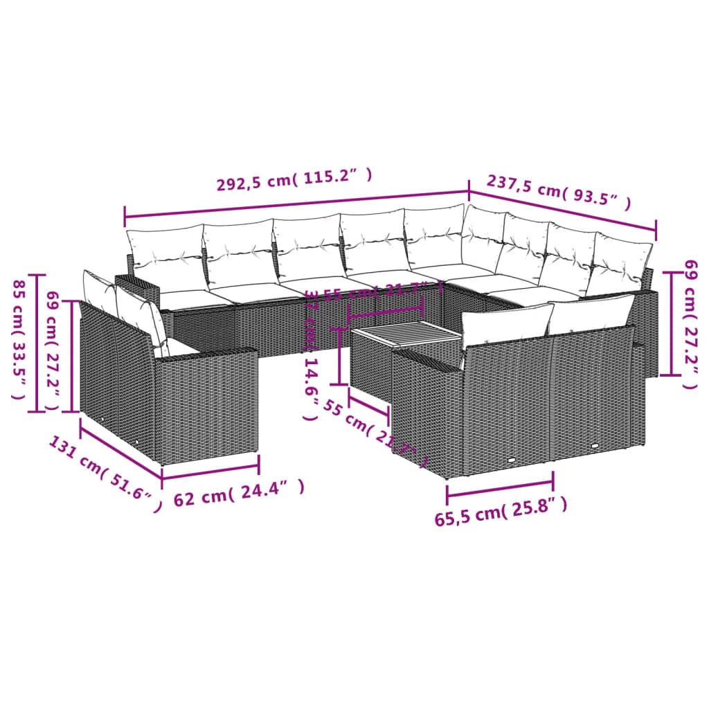 VidaXL Garten sofagarnitur poly-rattan