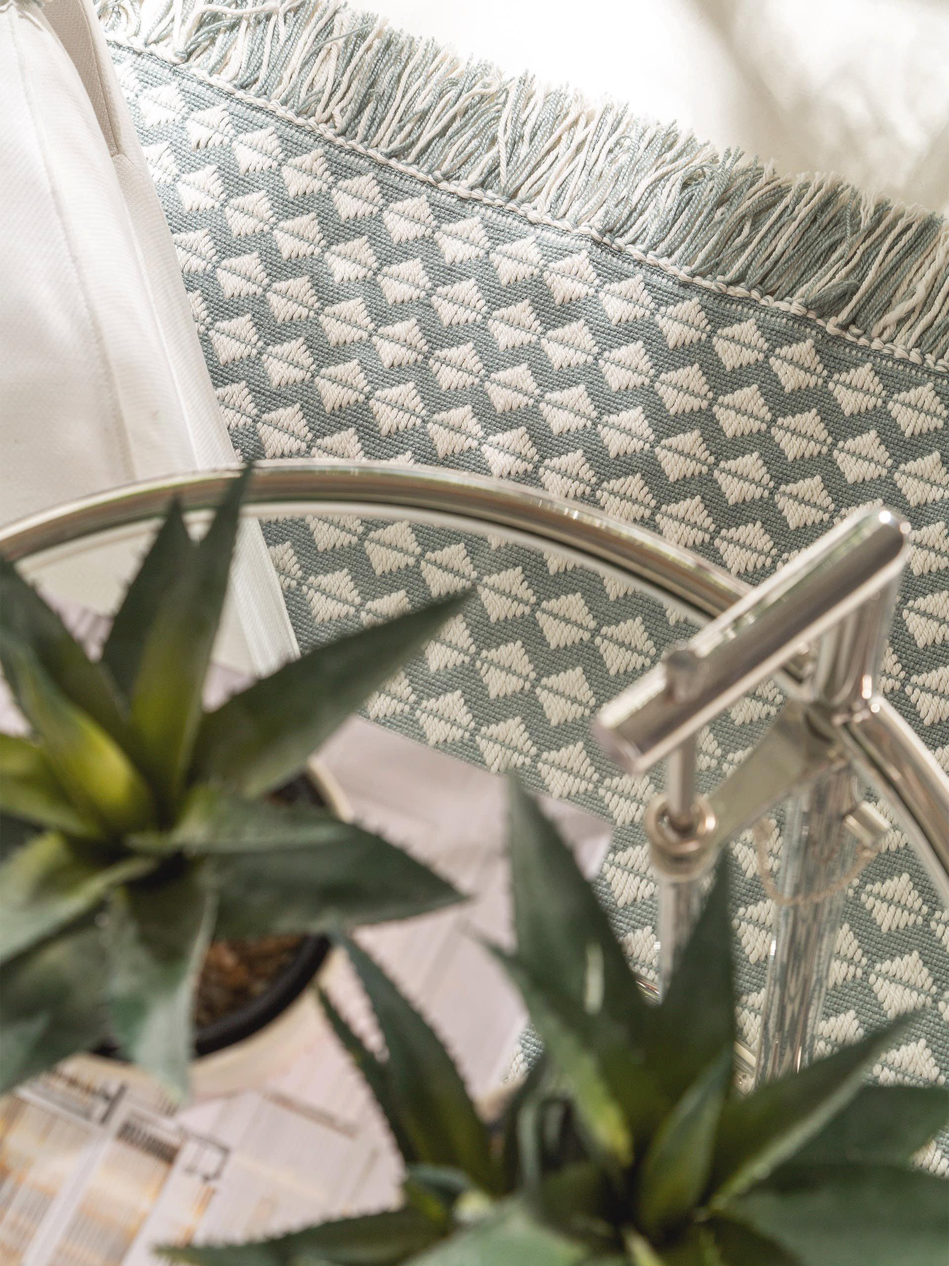 Benuta Teppich aus recyceltem Material Morty Blau