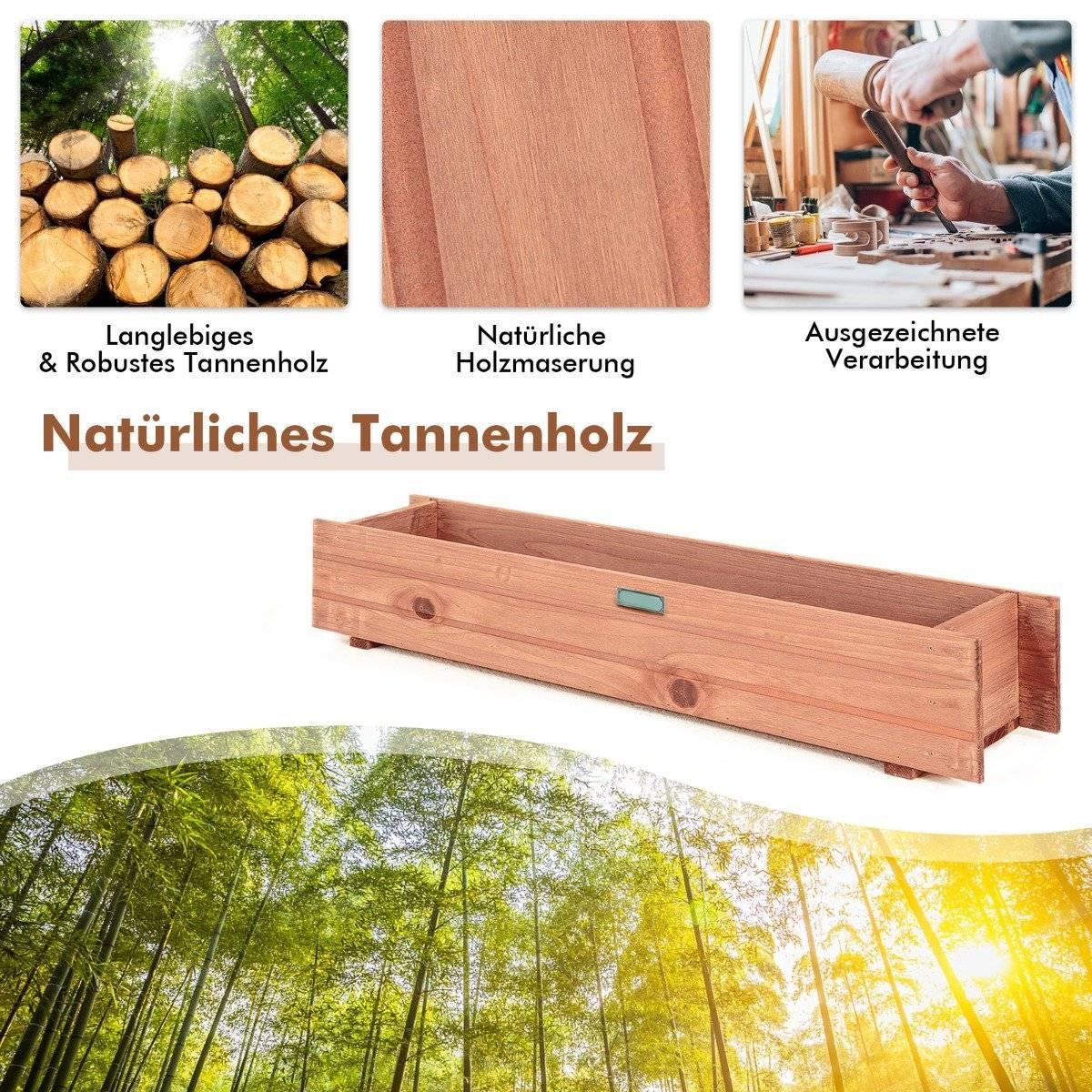 Northix Erhöhtes Gartenbeet Pflanzkasten aus Tannenholz für Garten Braun