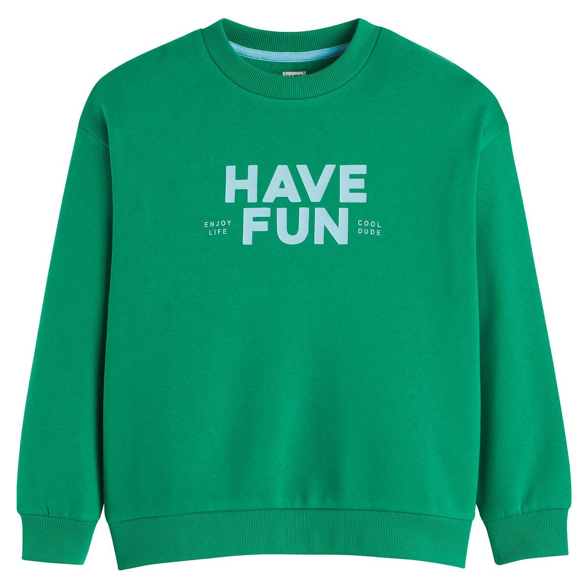 La Redoute Collections Oversized Sweatshirt mit Rundhals und Messageprint