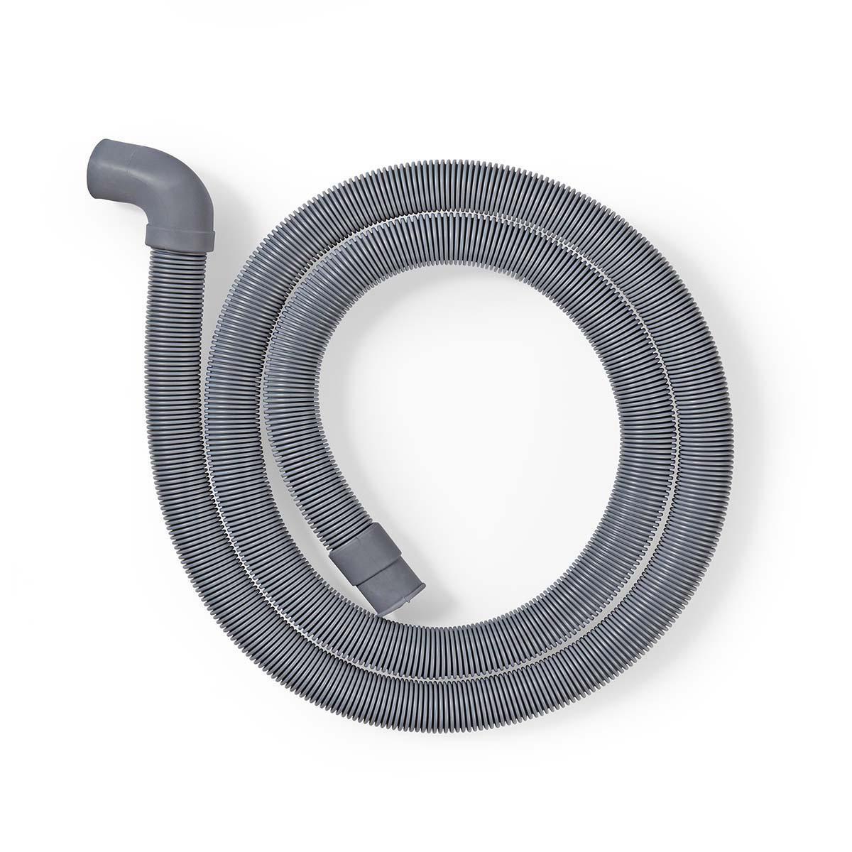 Nedis Abflussschlauch | 22 mm | 19 mm | 0,5 Bar | 60 °C | 2,00 m | Anwendung: Geschirr / Waschmaschine | Grau