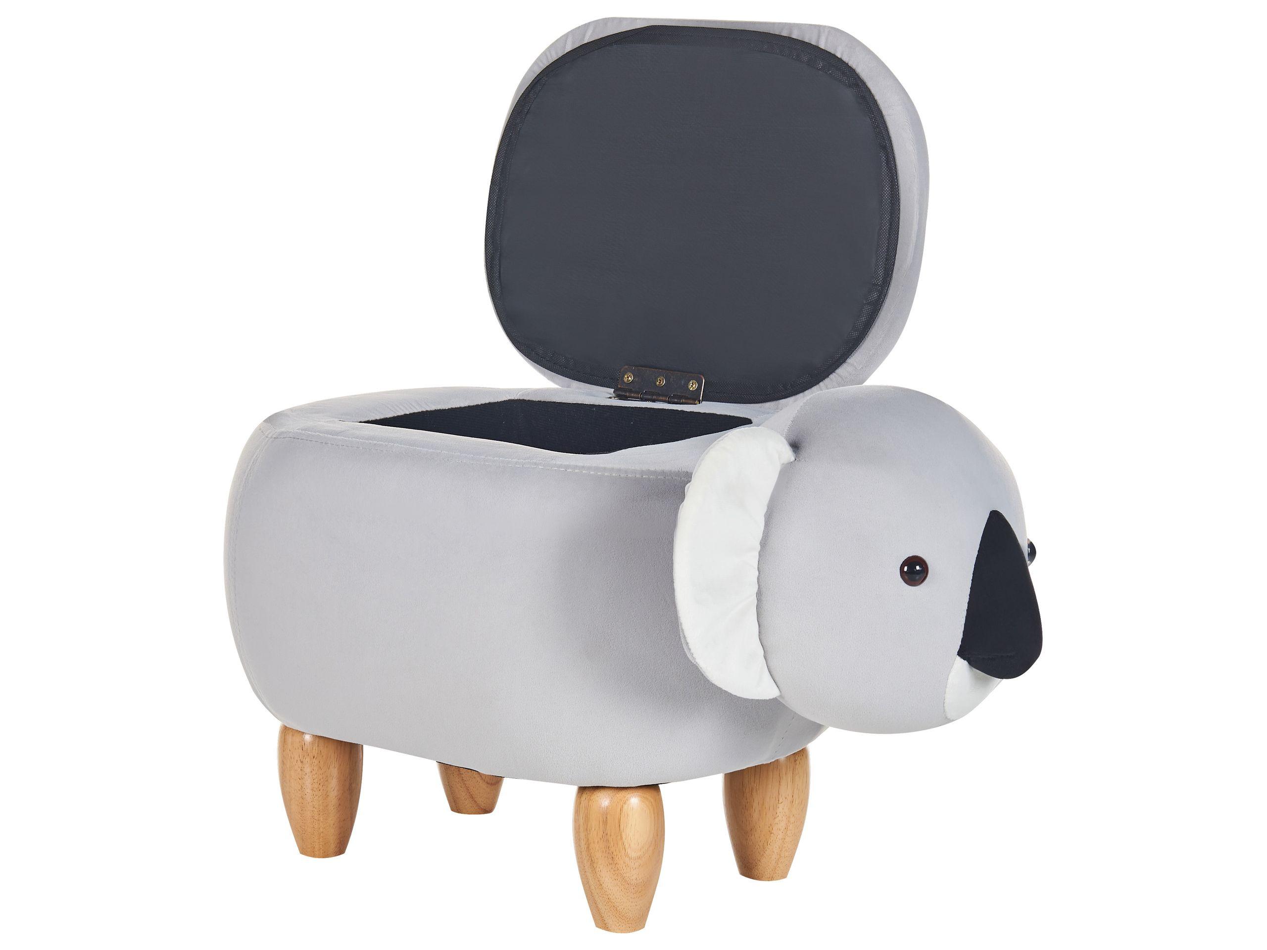 Beliani Tierhocker mit Stauraum aus Samtstoff Modern COALA