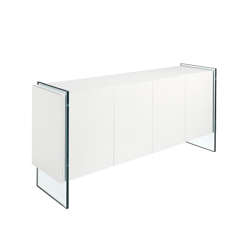 ANGEL CERDA Weißes Sideboard mit Glasseiten