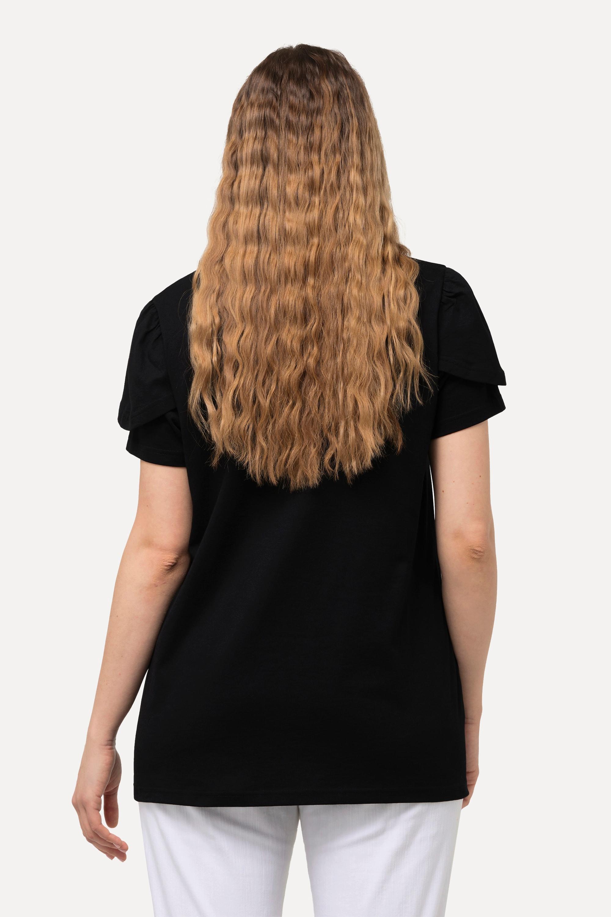 Ulla Popken Bedrucktes A-Linie Rundhals Halbarm T-Shirt