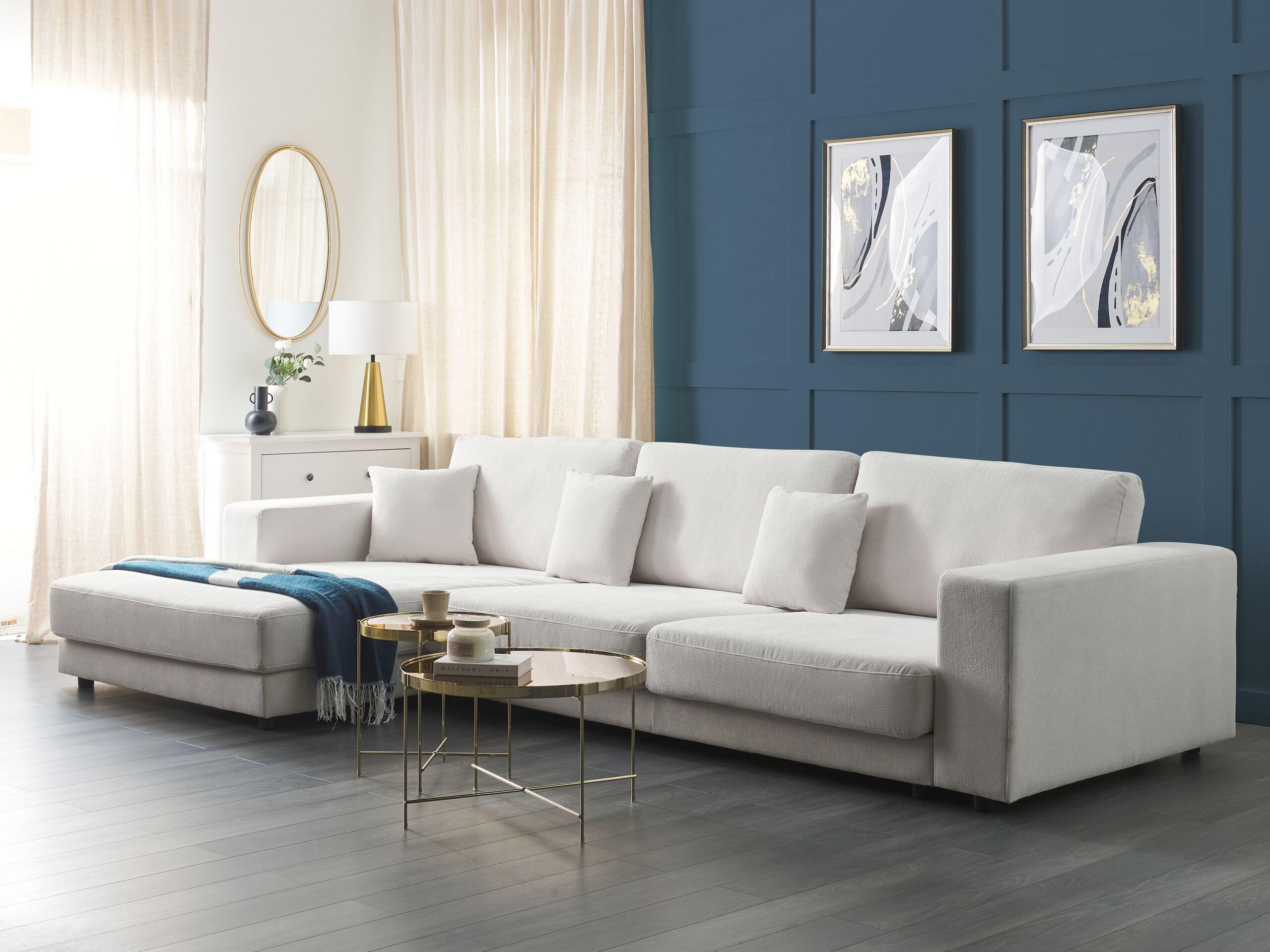 Beliani Ecksofa aus Polyester Skandinavisch LOFOTEN