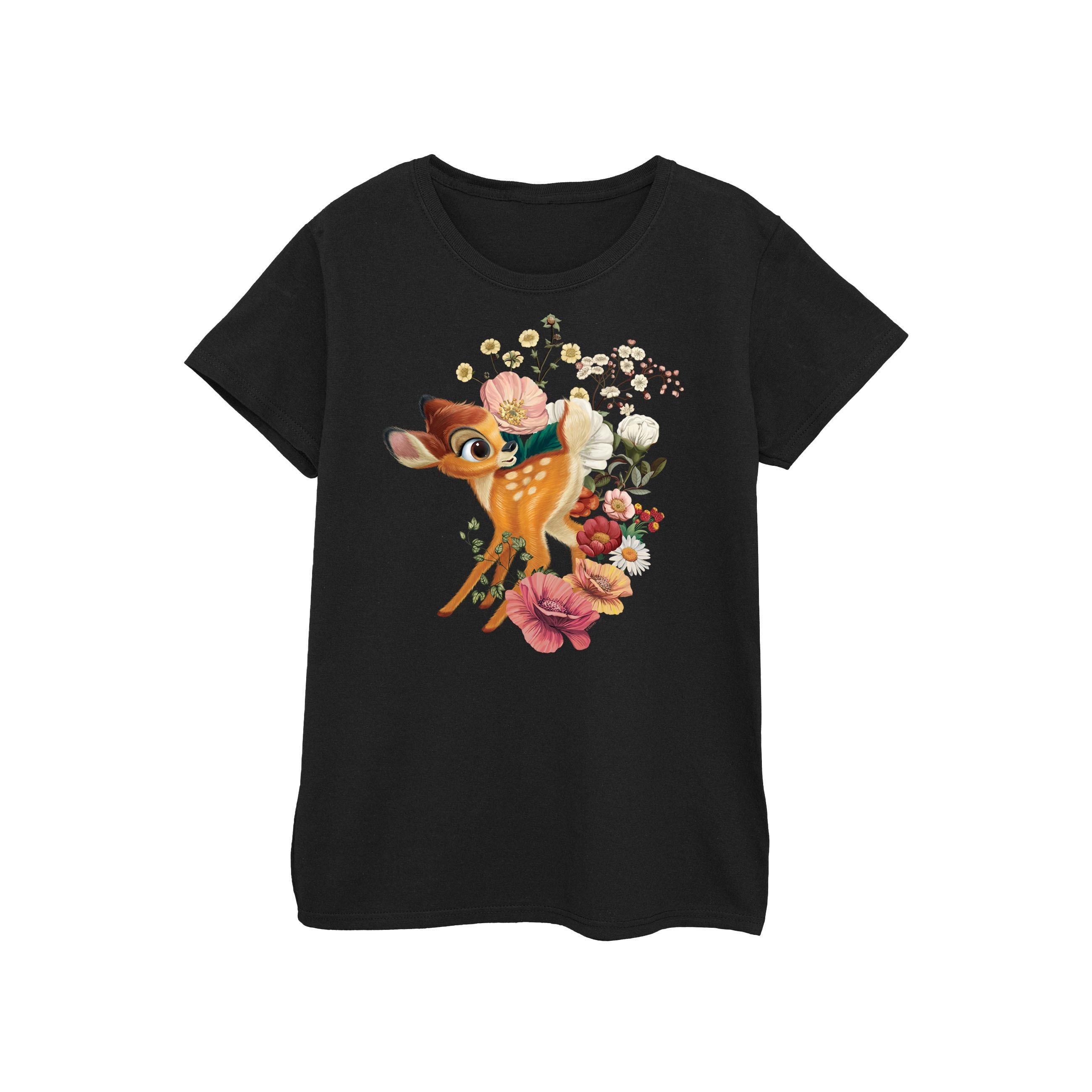 Disney Bambi Blumen-Grafikdruck T-Shirt