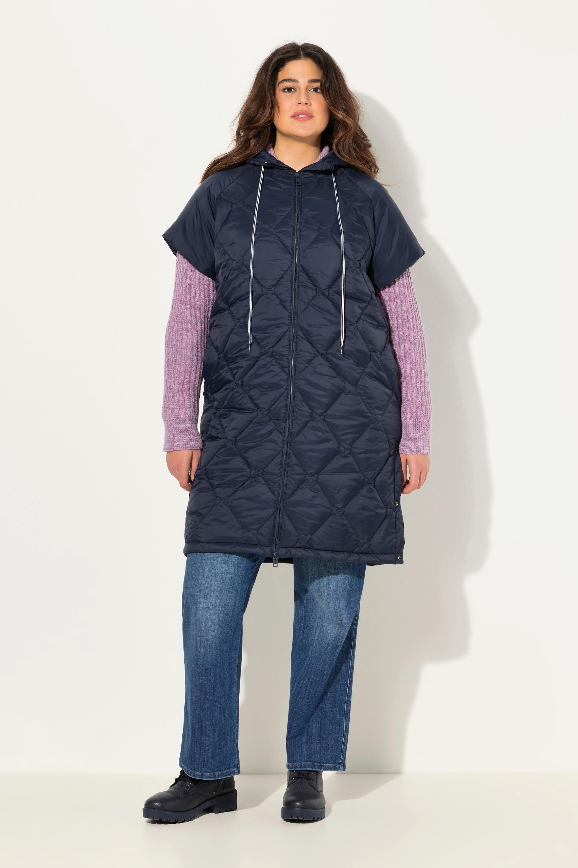 Ulla Popken HYPRAR Steppweste, Tunnelzug, 2-Wege-Zipper, recycelt