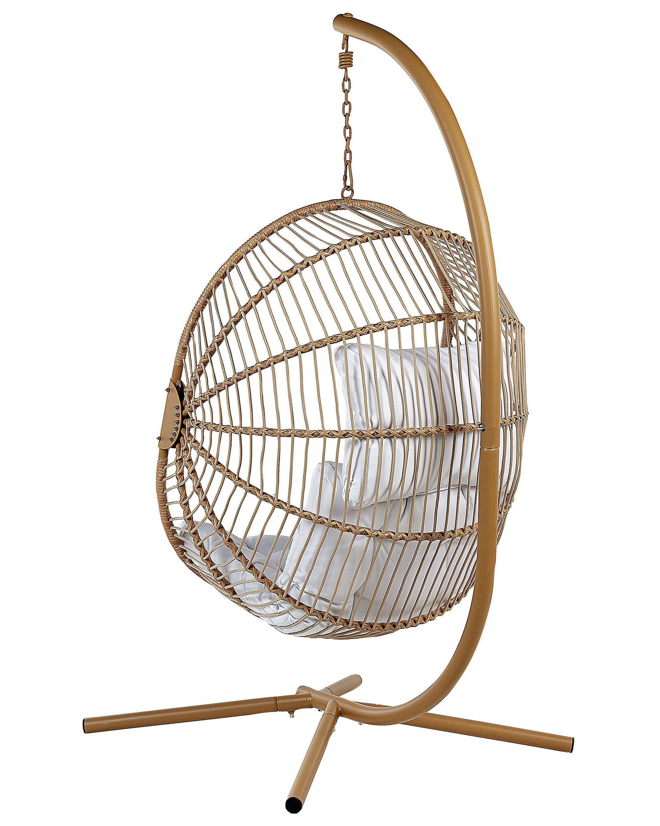 Beliani Hängesessel mit Gestell aus PE Rattan Boho ACRI