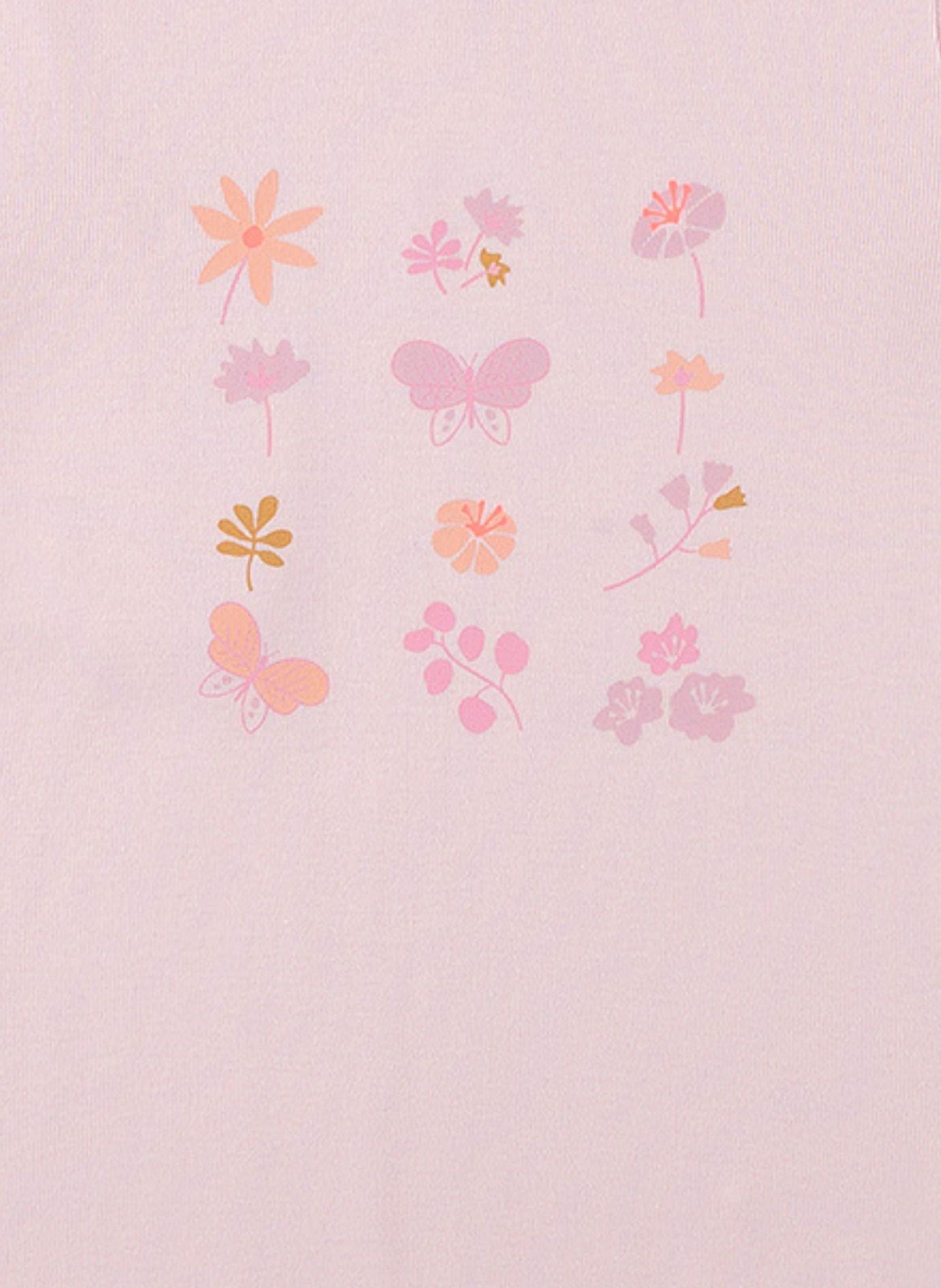 Sanetta Mädchen Schlafanzug kurz Blümchen und Schmetterlingen