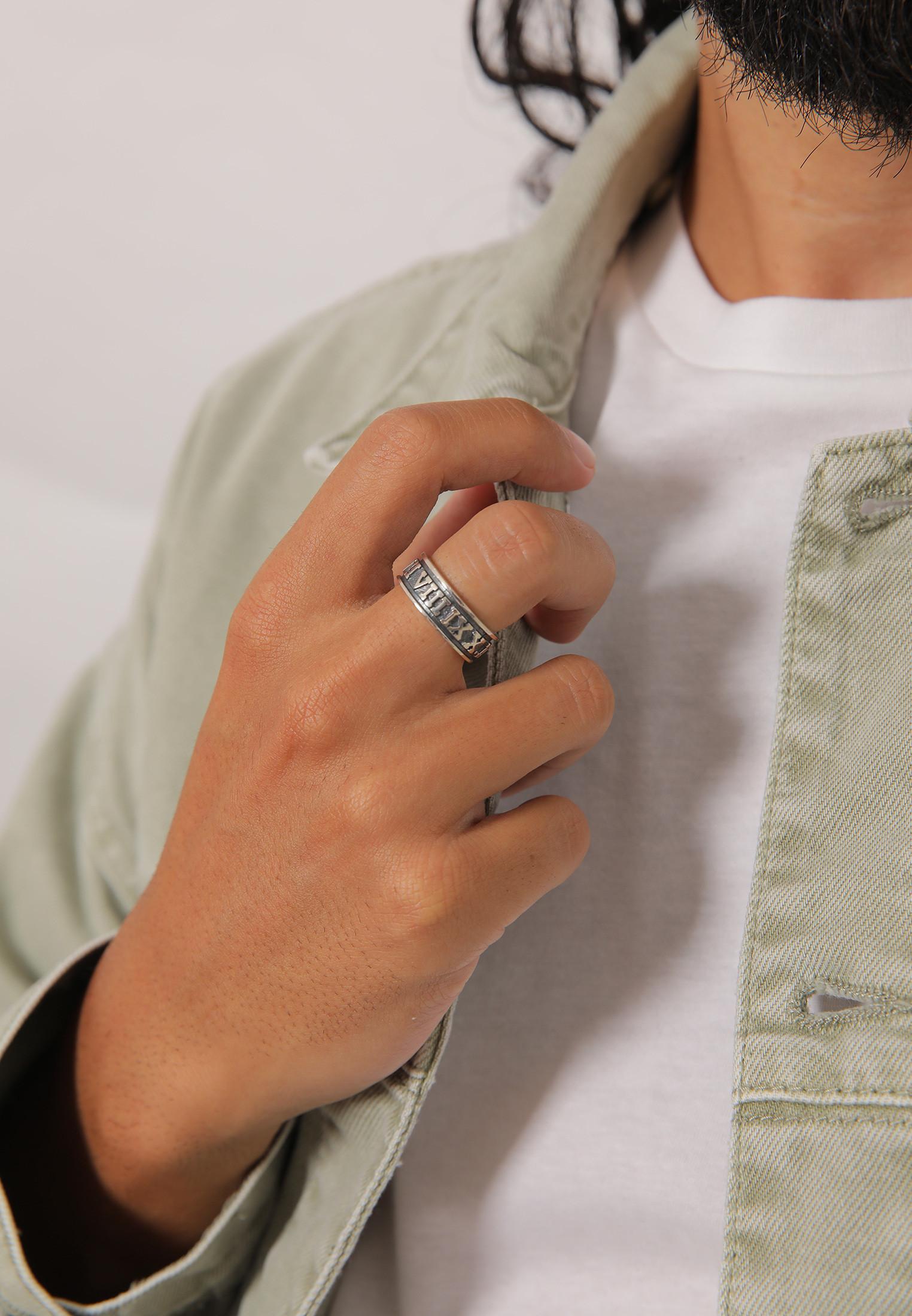 Kuzzoi Ring Bandring Römische Zahlen 925 Silber