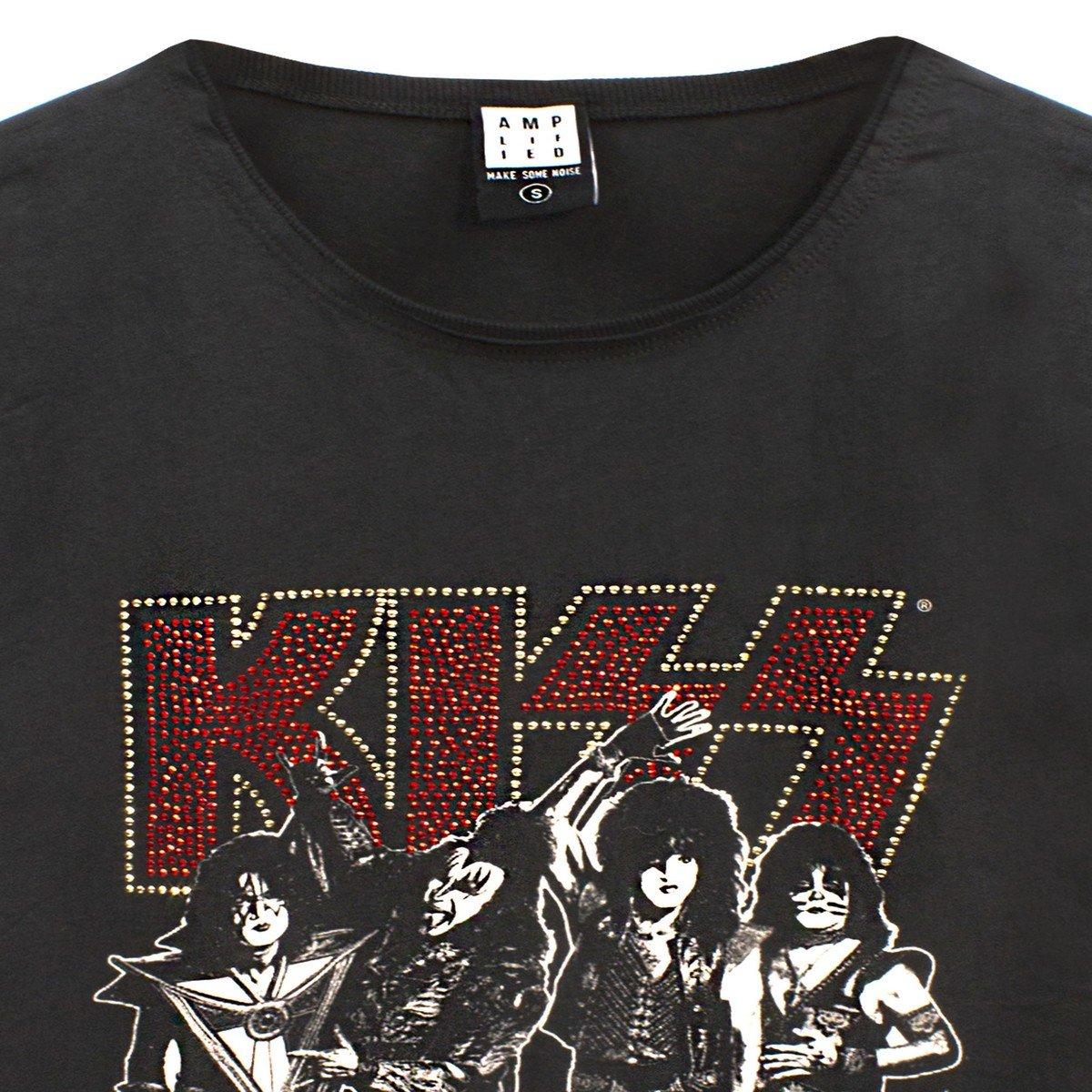 Amplified Let Me Go Rock N Roll Kiss Diamante T-Shirt