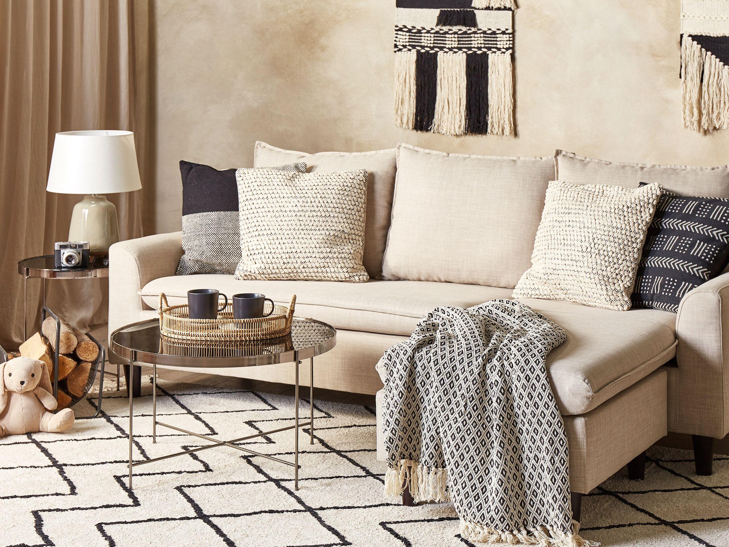 Beliani Dekokissen 2er Set aus Baumwolle Boho HOWEA