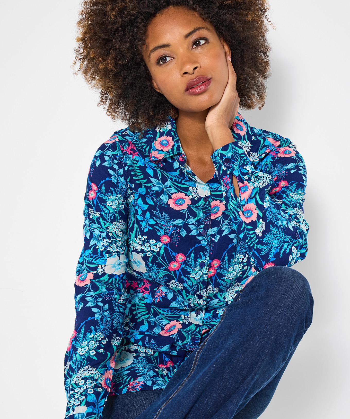 Joe Browns Knitterhemd mit hellem Blumenkragen