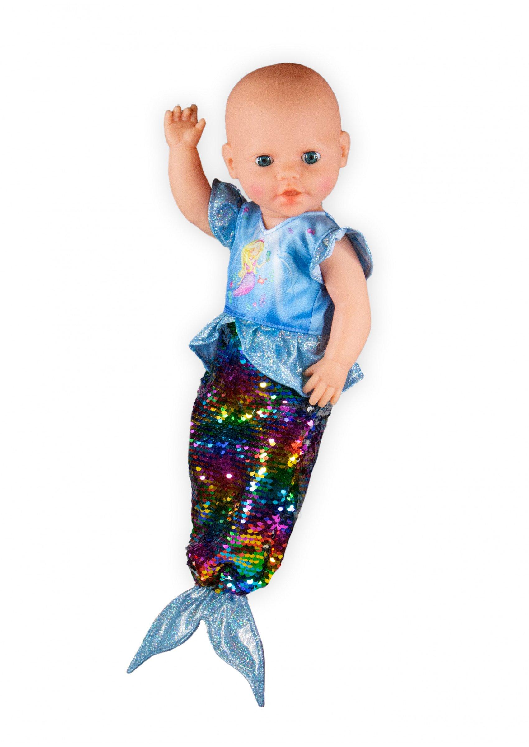 Heless Kleid Meerjungfrau Ava mit Wendepailletten für Puppe, Zufallsauswahl