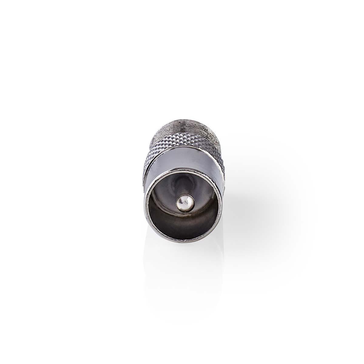 Nedis Satelliten- & Antennenadapter | IEC (Koax) Stecker | F Buchse | Vernickelt | 75 Ohm | Gerade | Metall | Silber | 1 St. | Box