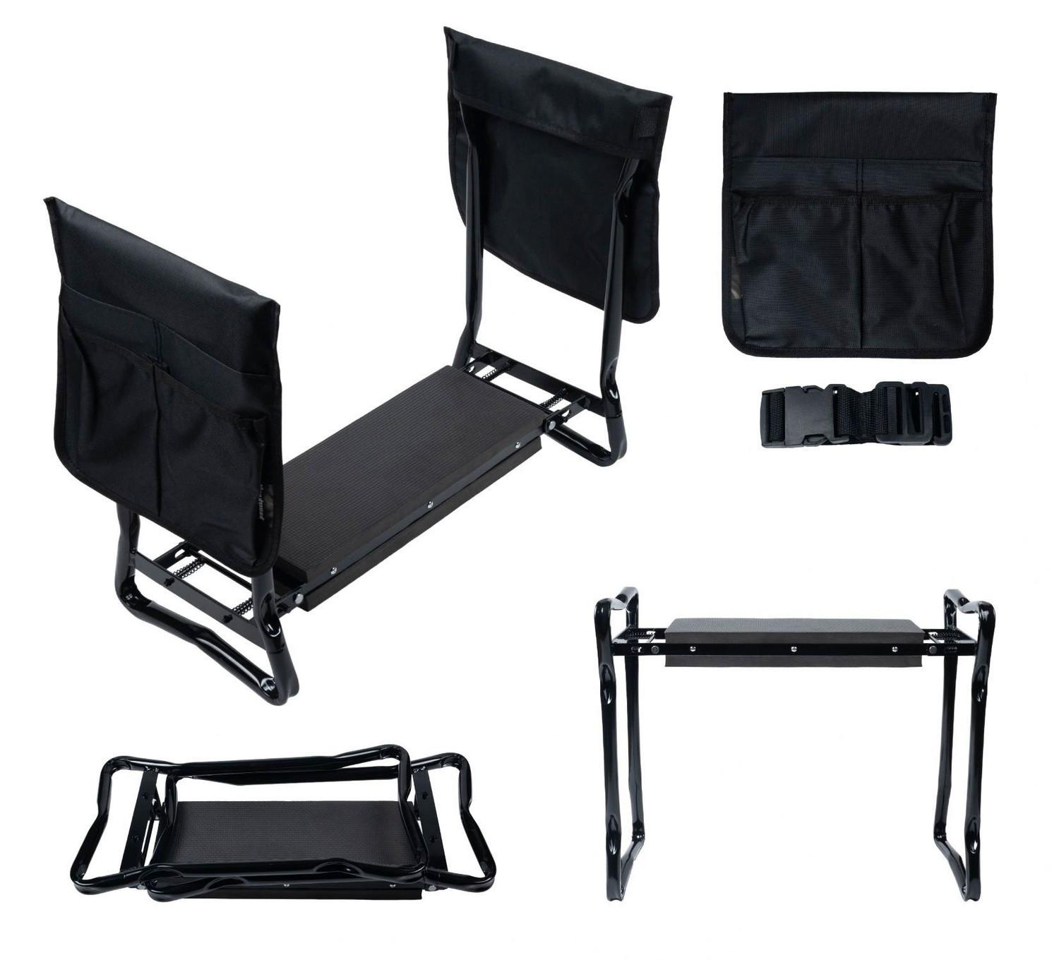 Northix Zusammenklappbarer Kniehocker für die Gartenarbeit, Werkzeuggürtel, 2 Organizer