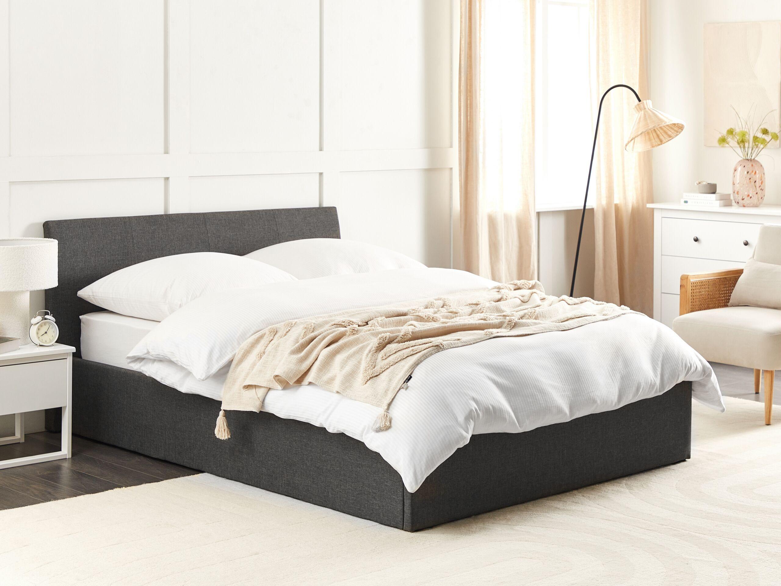 Beliani Bett mit Stauraum aus Polyester Modern ORBEY