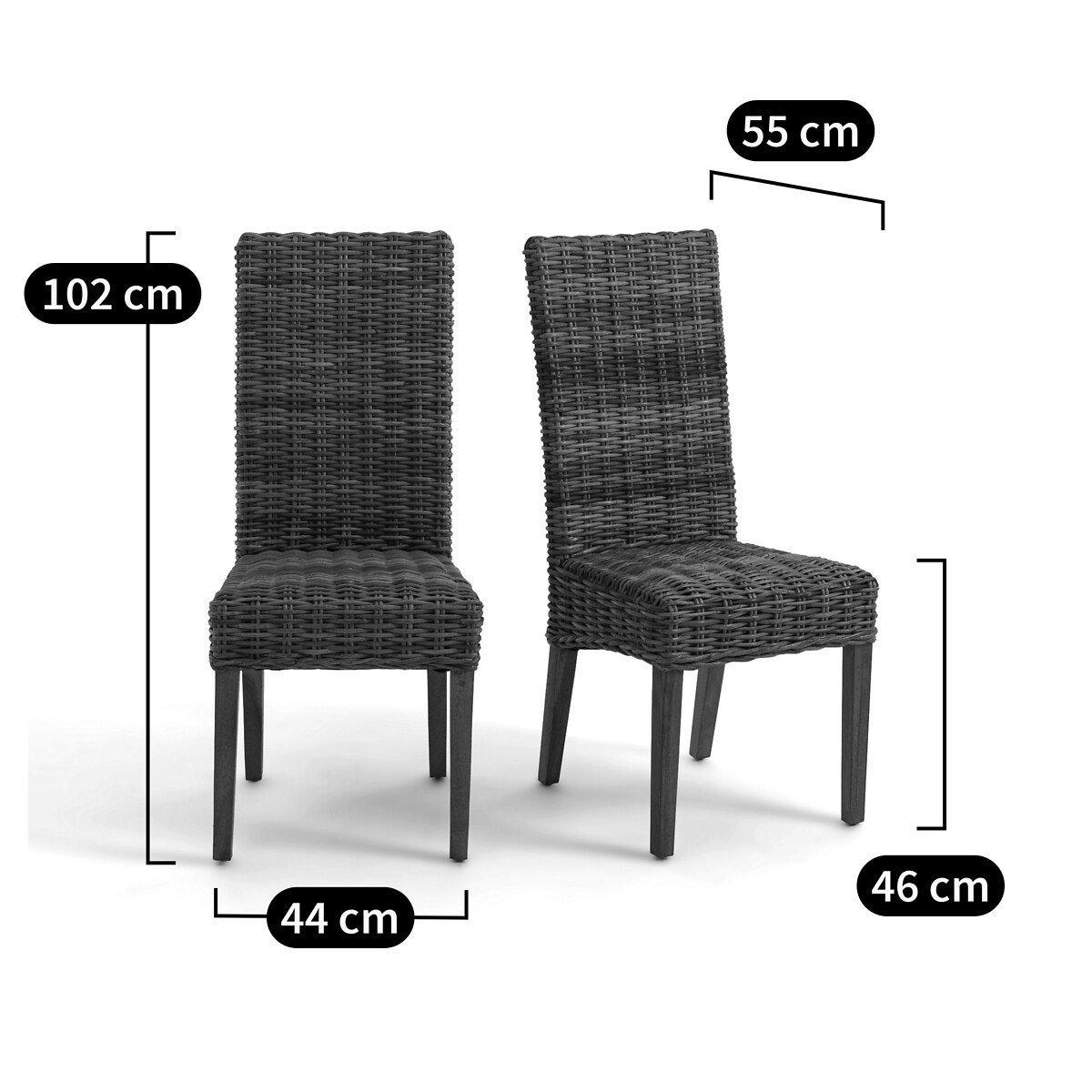 La Redoute Intérieurs 2er-Set Stühle Inqaluit mit hoher Lehne