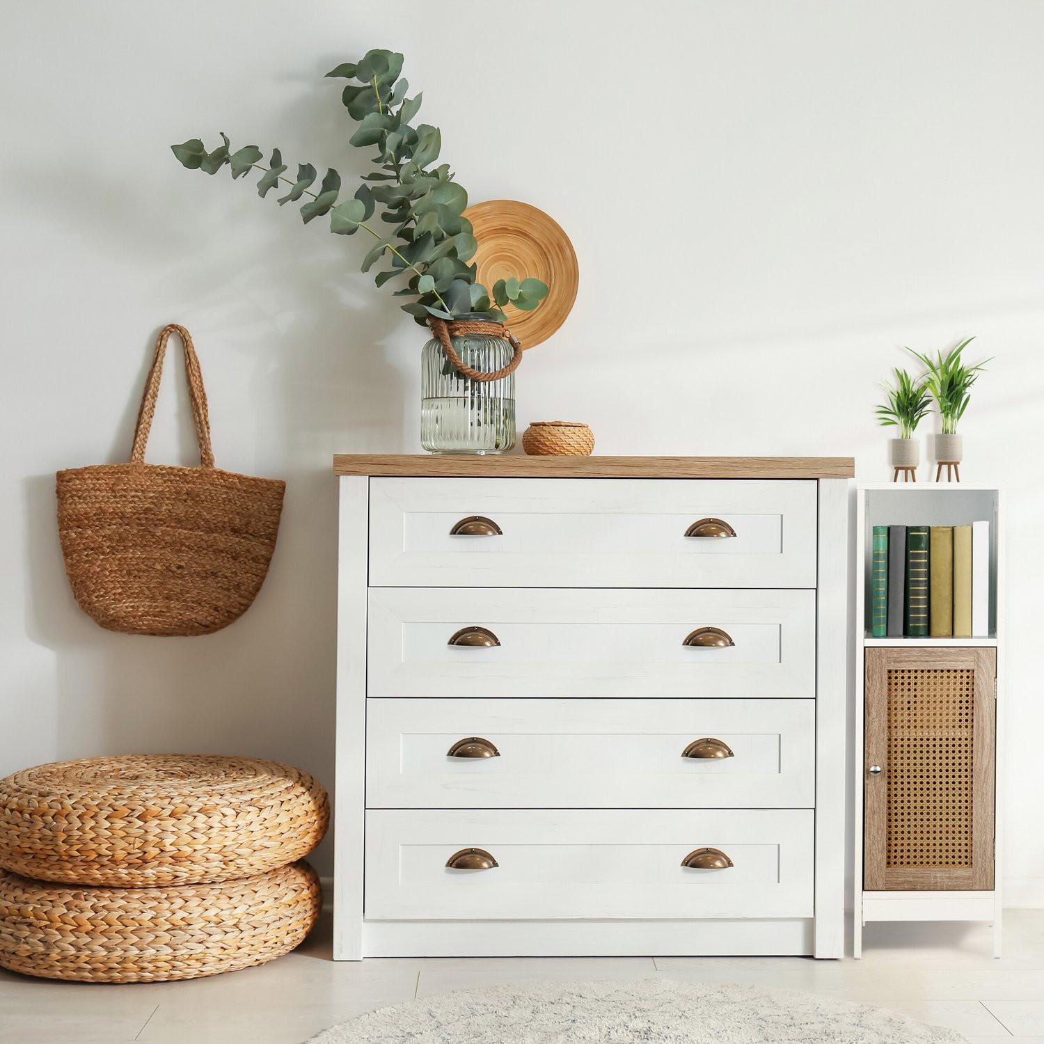 B2X Badezimmerschrank mit Rattantür