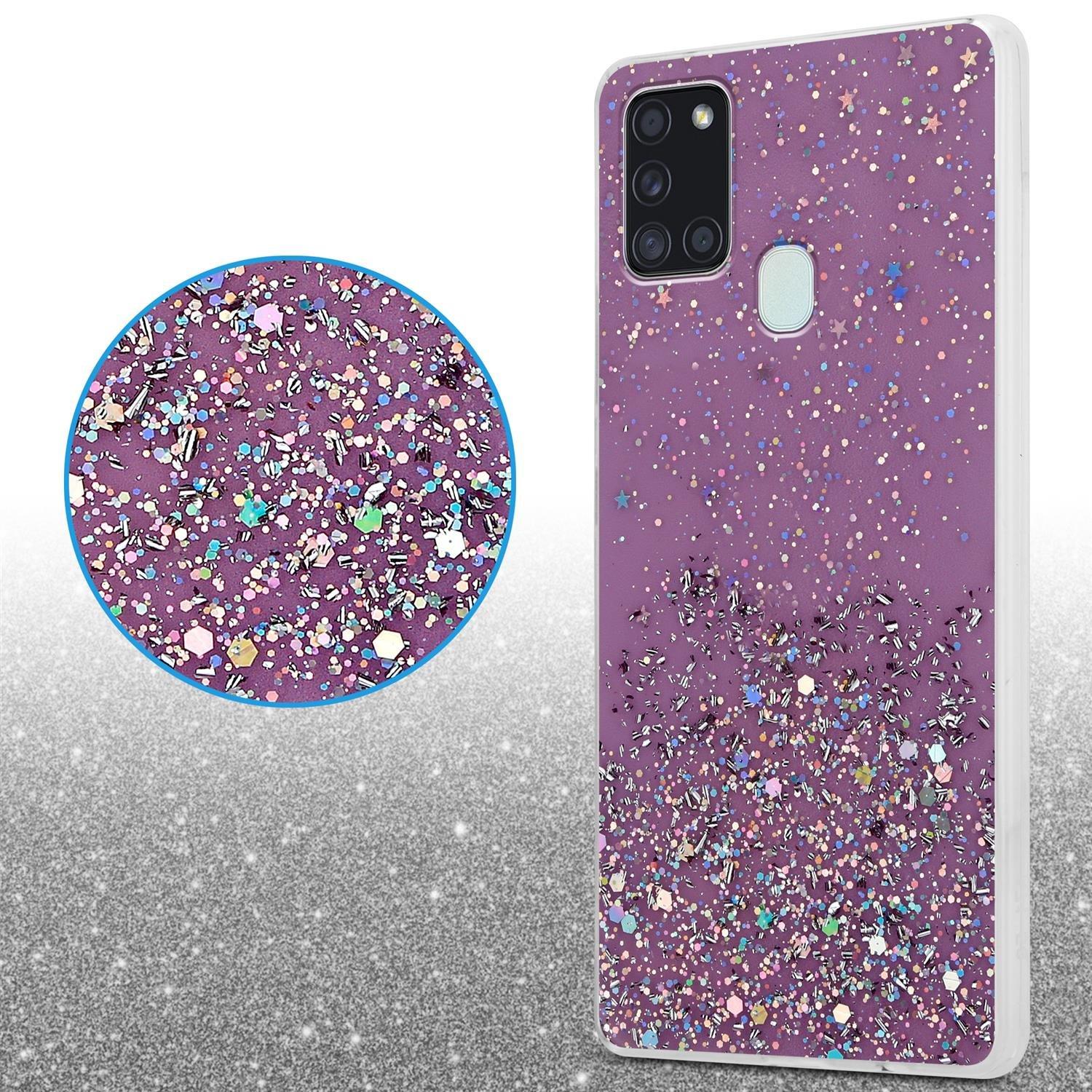 Cadorabo Hülle für Samsung Galaxy A21s TPU Silikon mit funkelnden Glitter