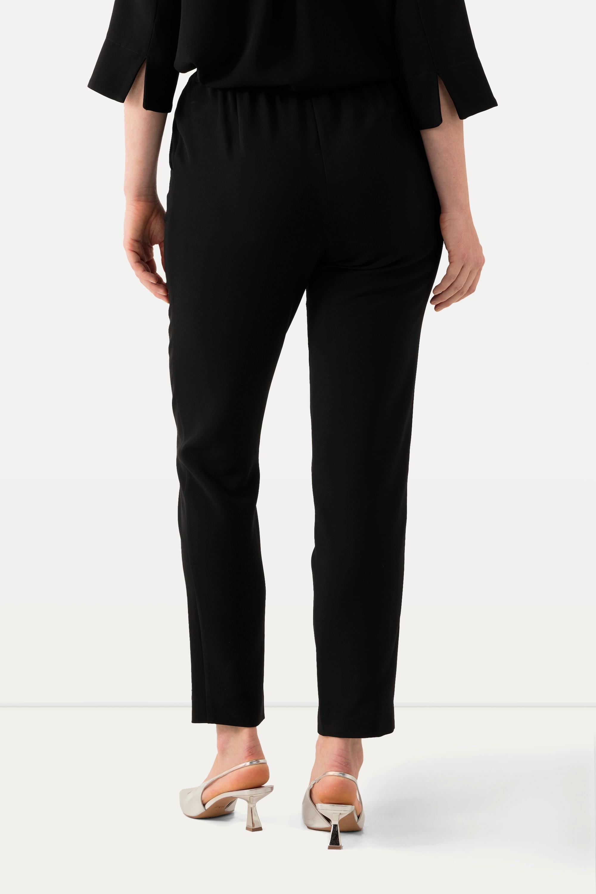 Ulla Popken Acetat Hose schmales Bein Komfortbund