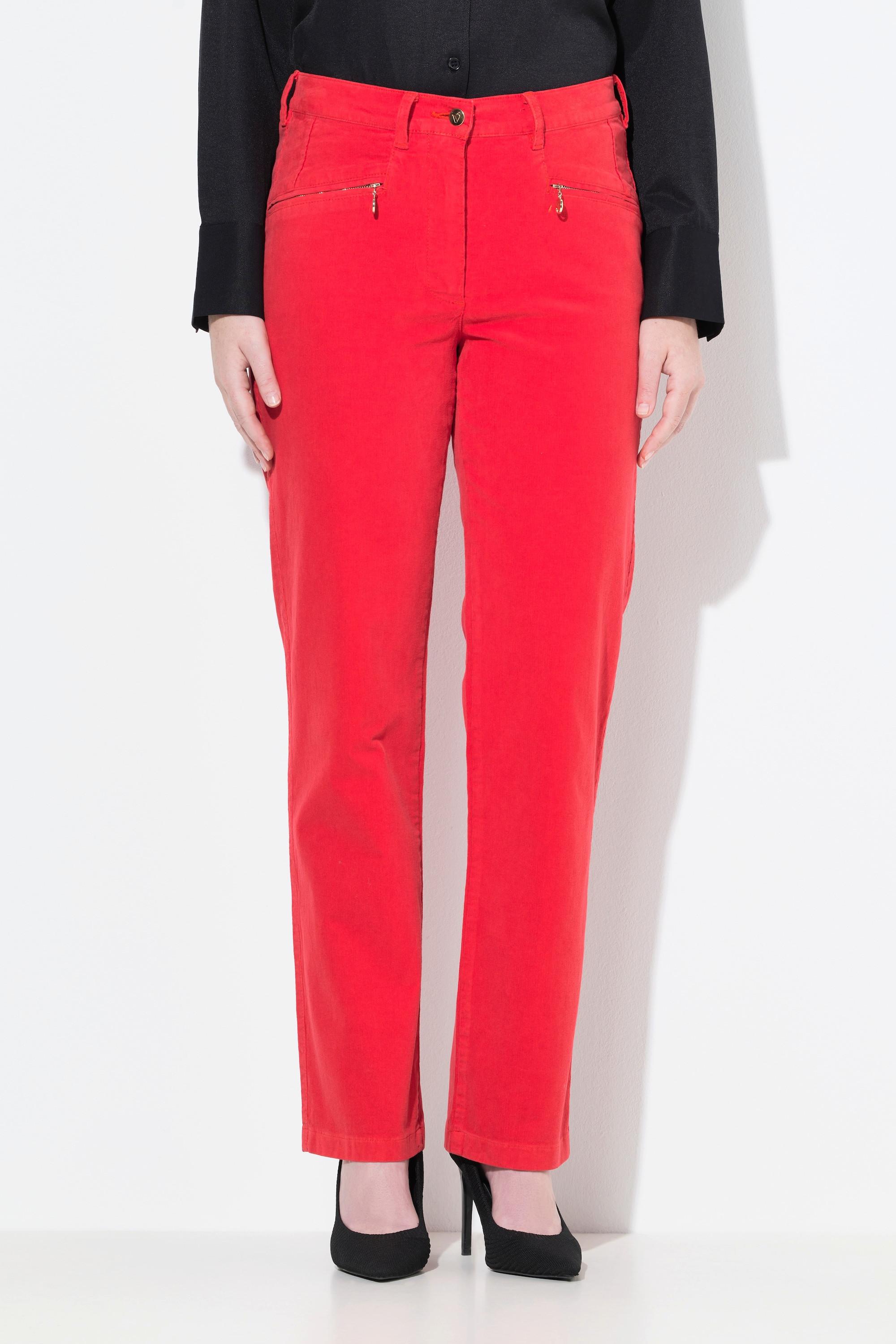 Ulla Popken Cordhose Mony, Komfortbund, Reißverschlusstaschen