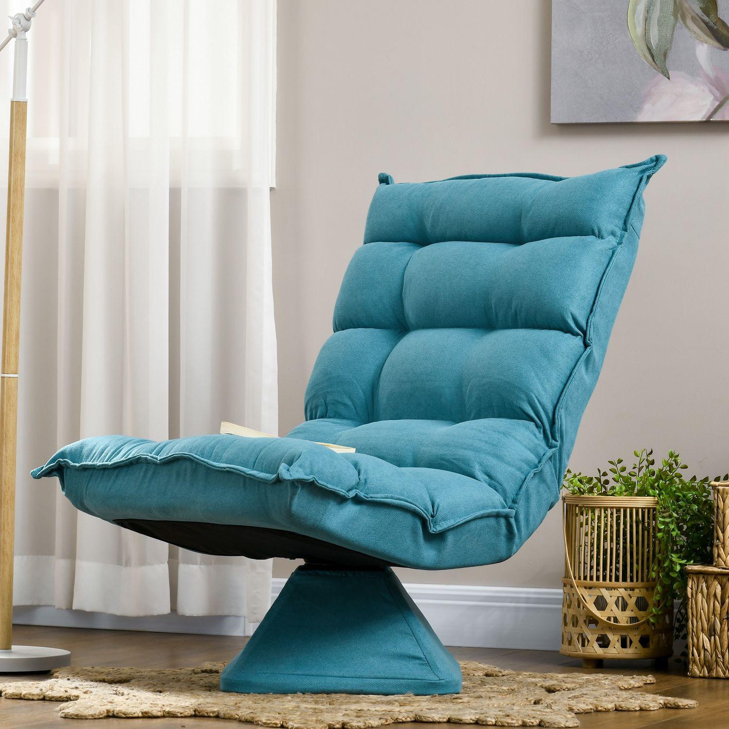 Northio Bodenstuhl Verstellbares Bodensofa drehbar Meditationsstuhl Relaxsessel Lazy Sofa Wohnzimmer Büro Blau