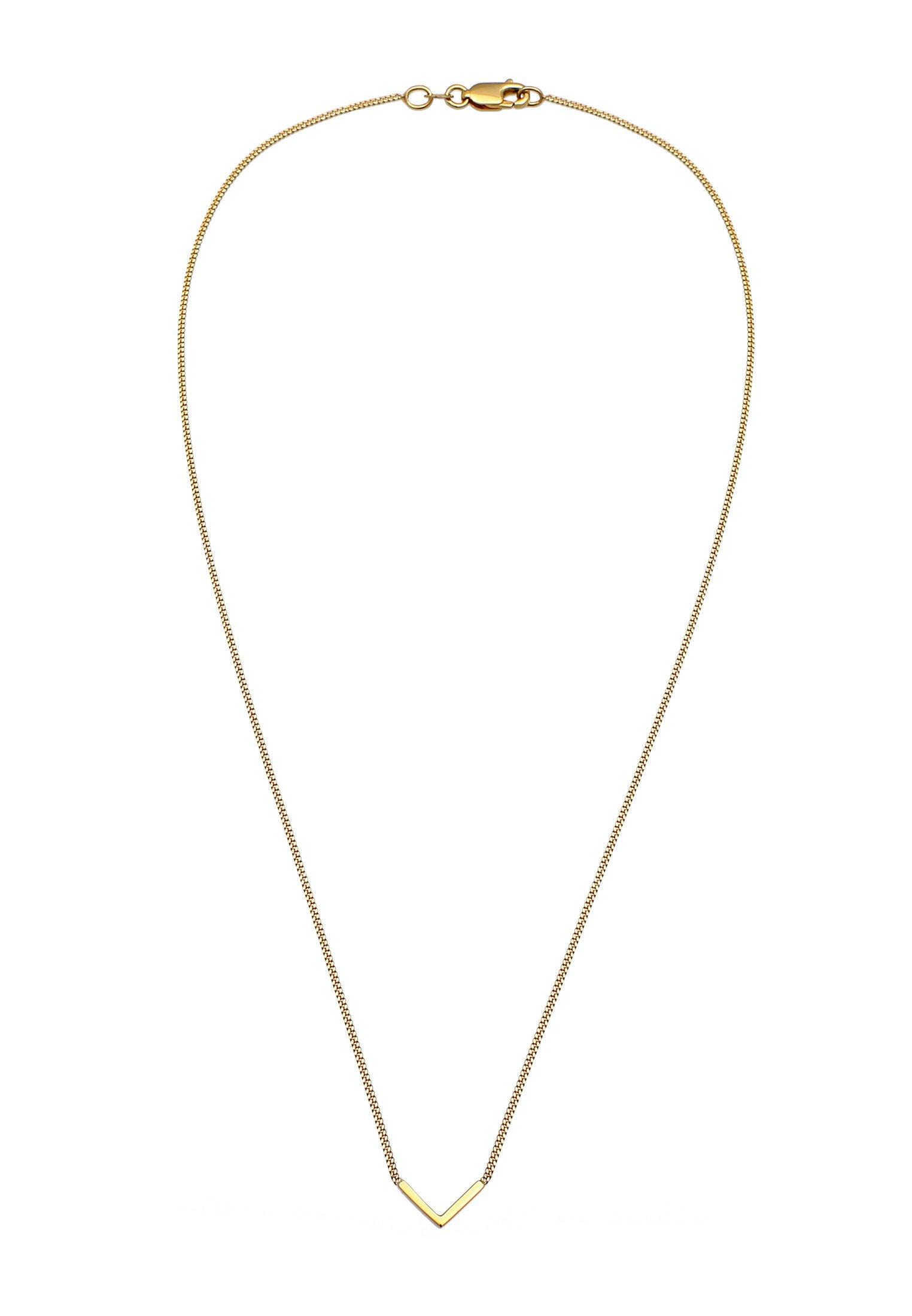 Elli Halskette V-Kette Geo Minimal 375 Gelbgold