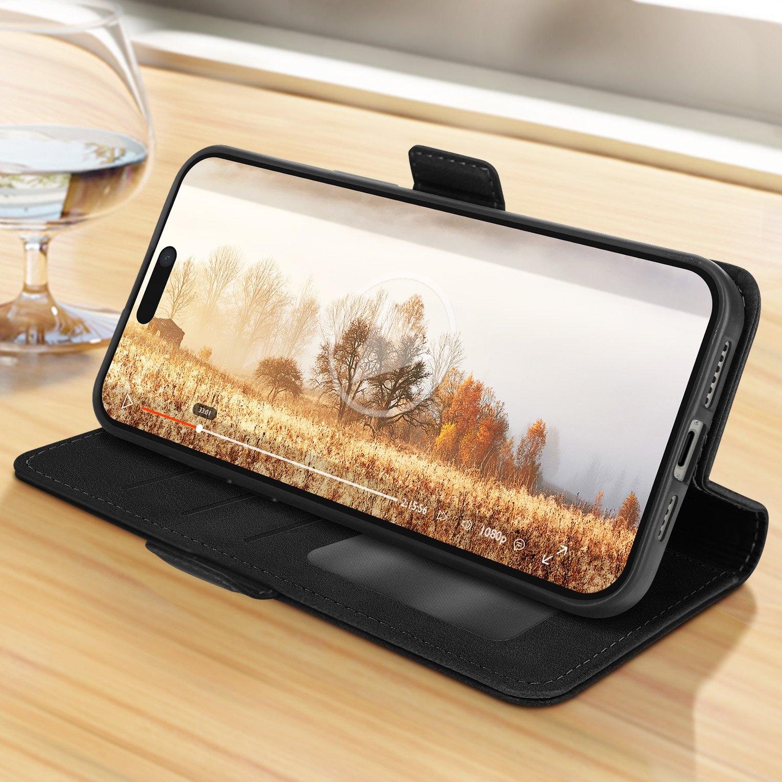 Avizar Klapphülle iPhone 15 Pro Max Schwarz