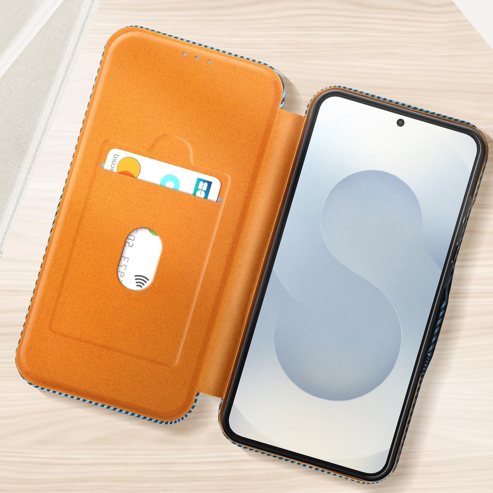 Avizar Etui Samsung S25 Plus Carbon Blau