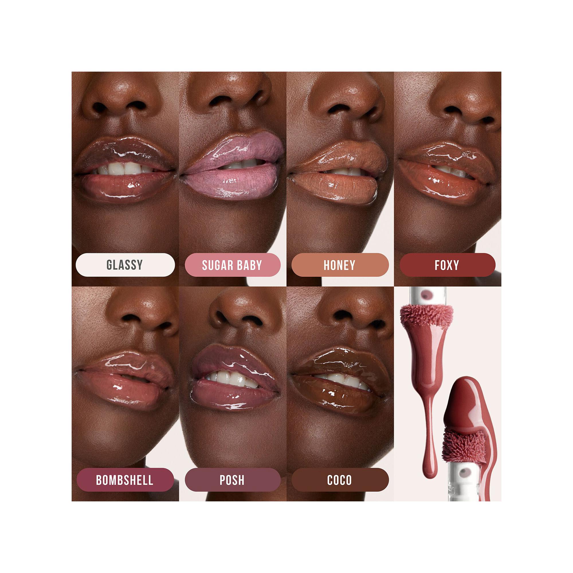 Huda Beauty FAUX FILLER LIP GLOSS FOXY Faux Filler - Hochglänzender Lipgloss