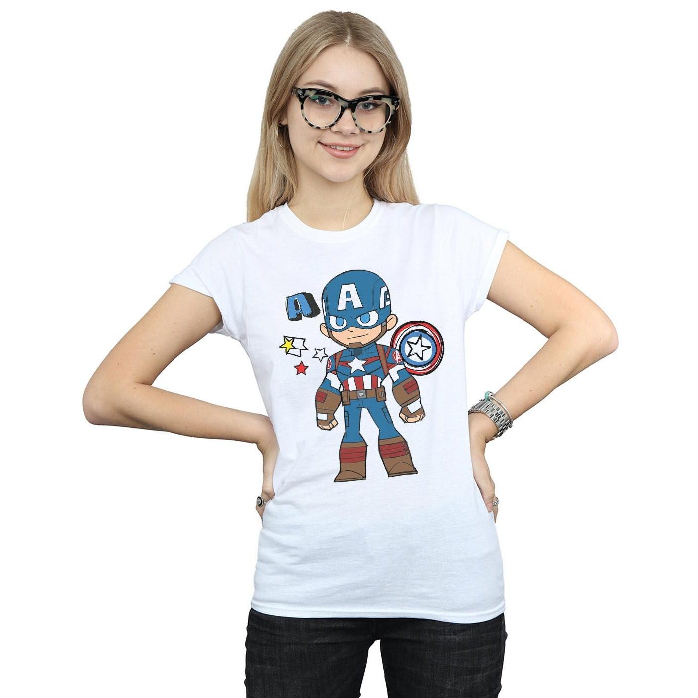 MARVEL Captain America Chibi Character T-Shirt