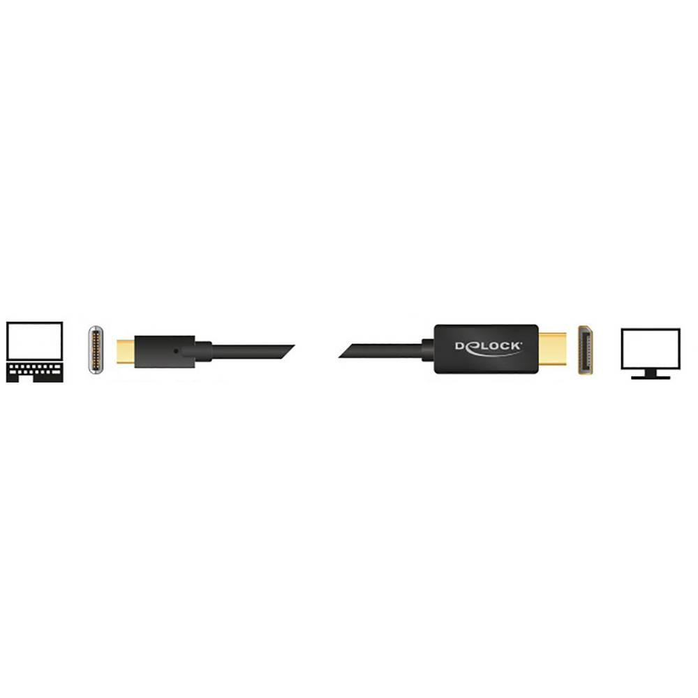 DeLock Kabel USB Type-C Stecker - DisplayPort Stecker (DP Alt Mode) 4K 60 Hz 2 m