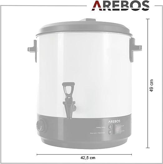 Arebos Einkochautomat 28 L Einkochtopf Glühweinkocher Heißgetränke Spender 2500W