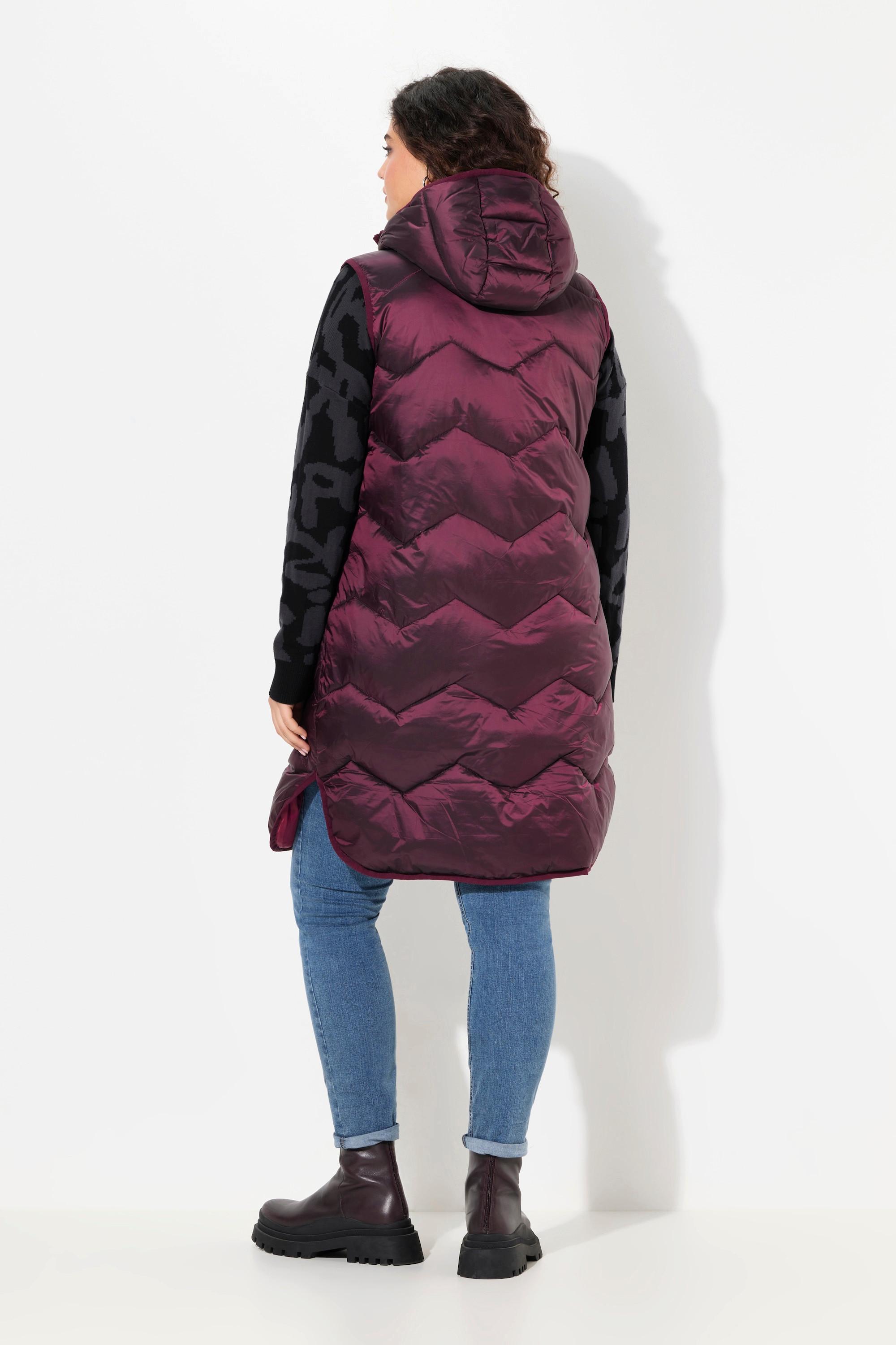 Ulla Popken HYPRAR Funktions-Steppweste, Kapuze, Stehkragen, recycelt