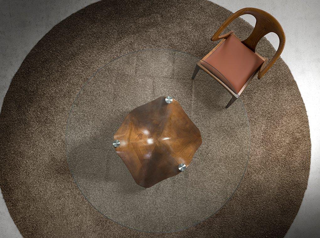 ANGEL CERDA Esstisch runde gehärtetes Glas