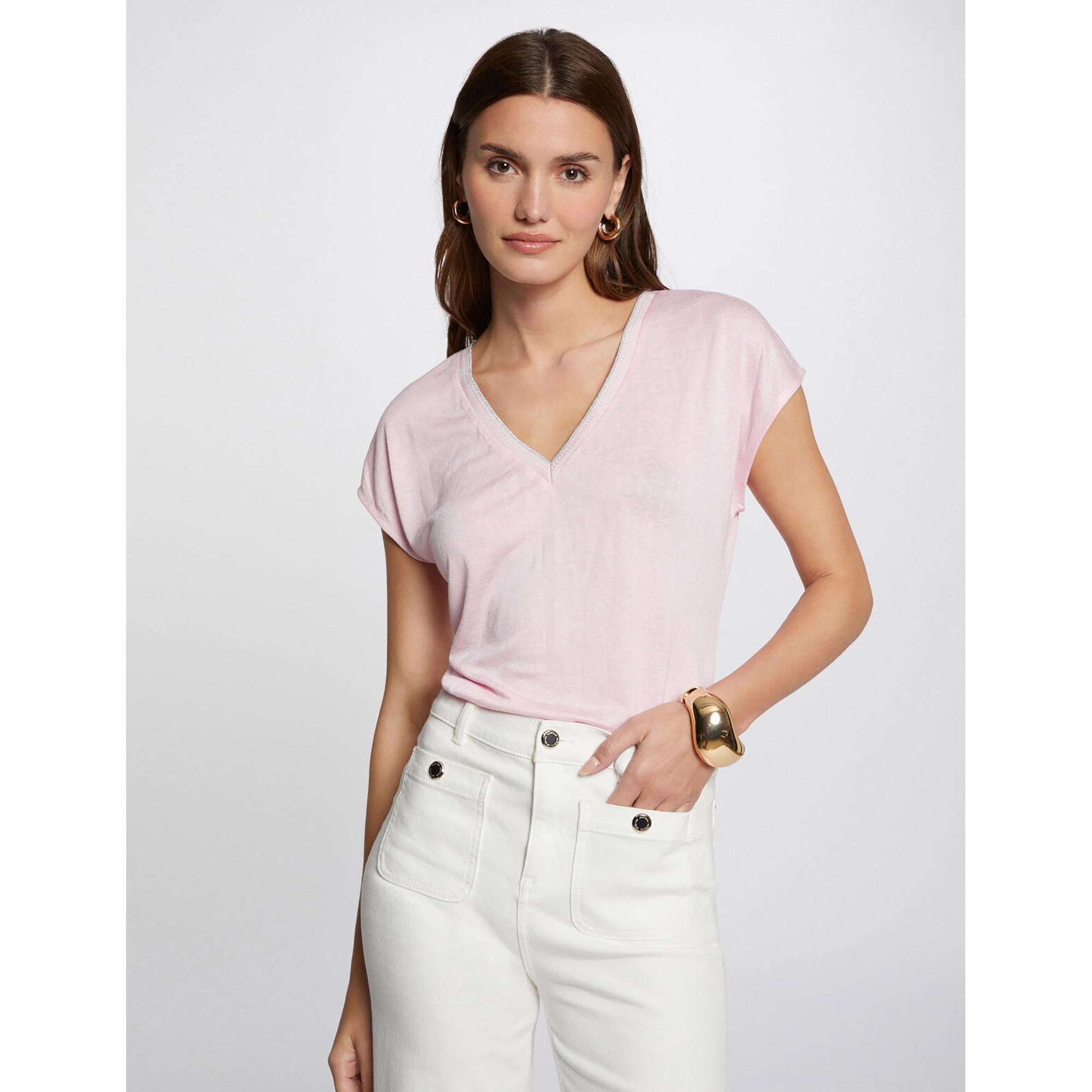 MORGAN V-Ausschnitt Kurzarm T-Shirt