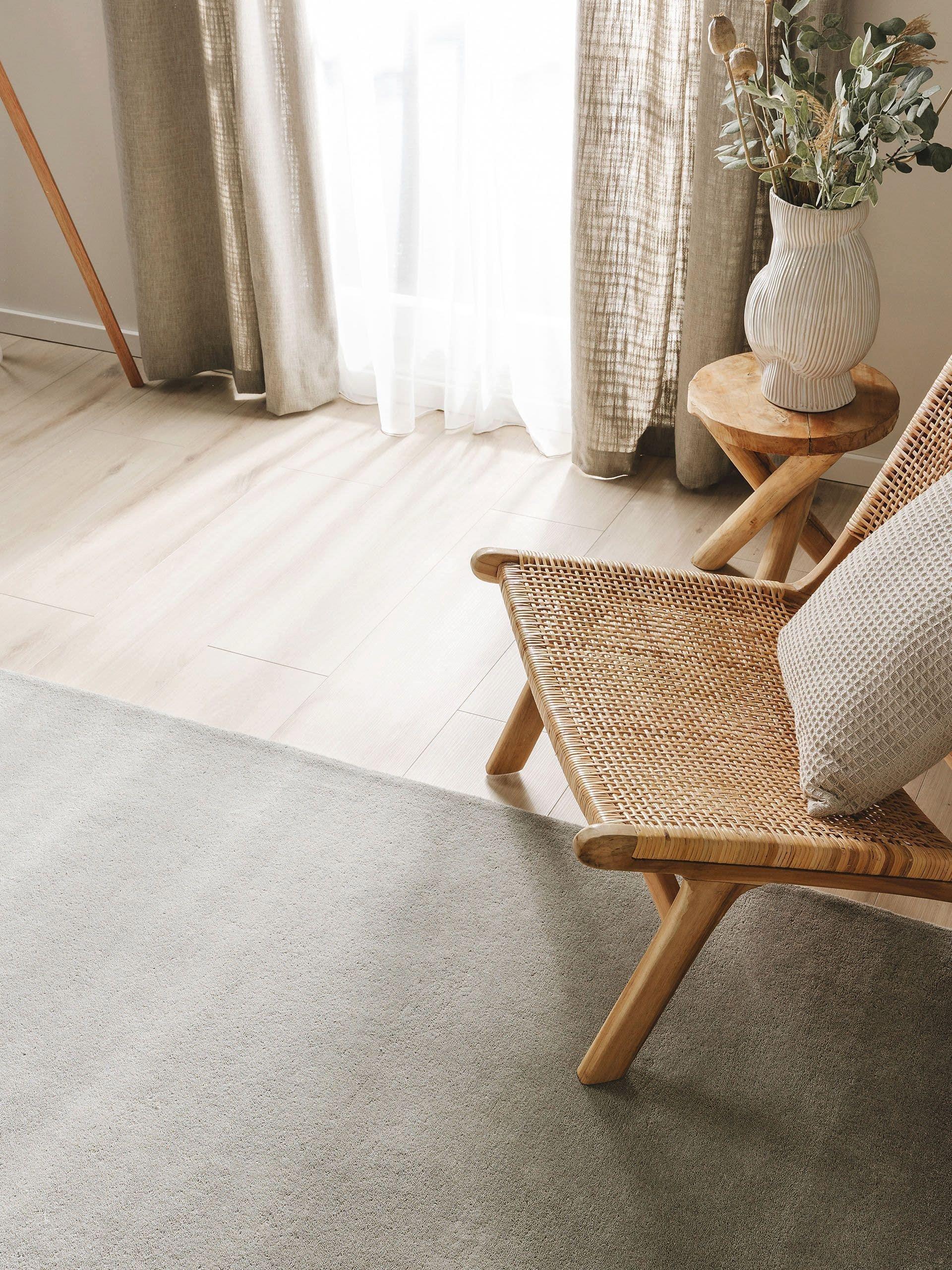 Benuta Wollteppich Bent Grau